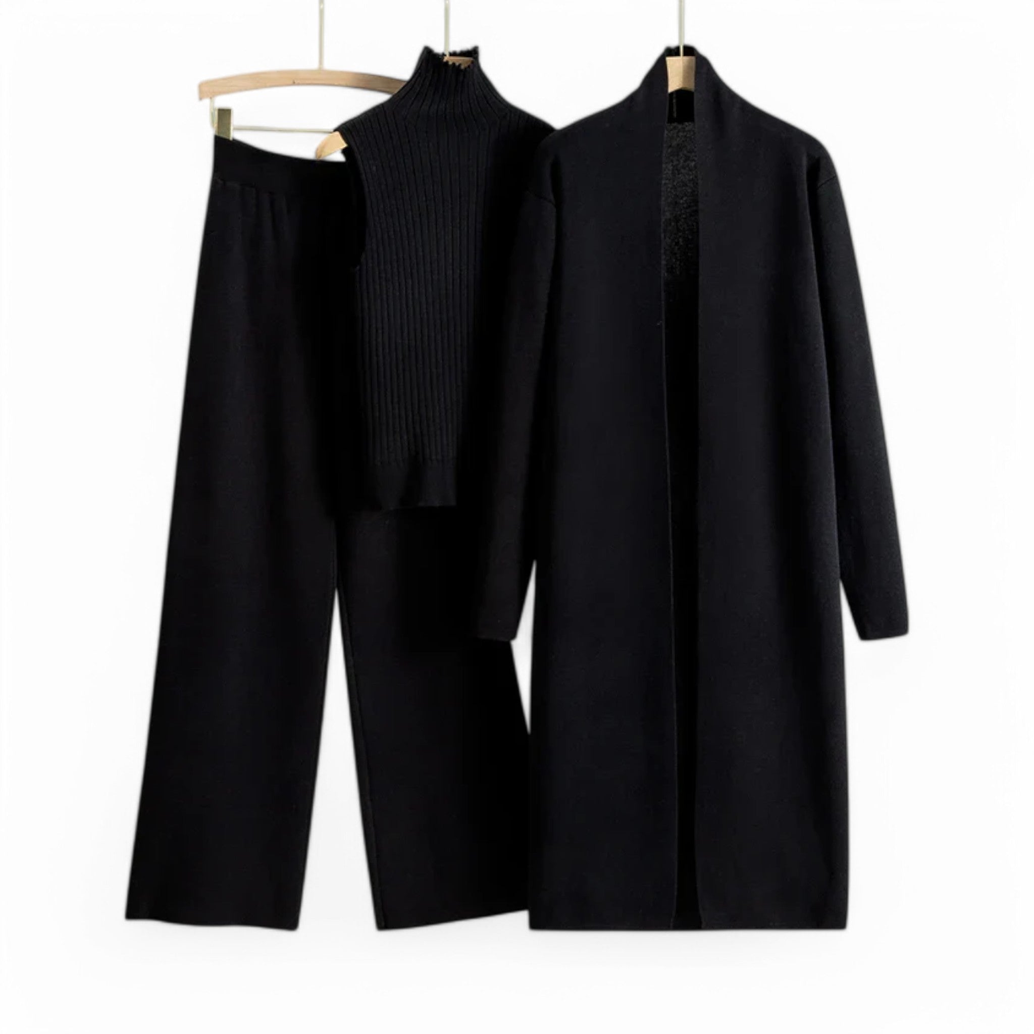 Ivy | Set di Maglieria Vintage in 3 Pezzi - Nero Una taglia - - Concept Palermo