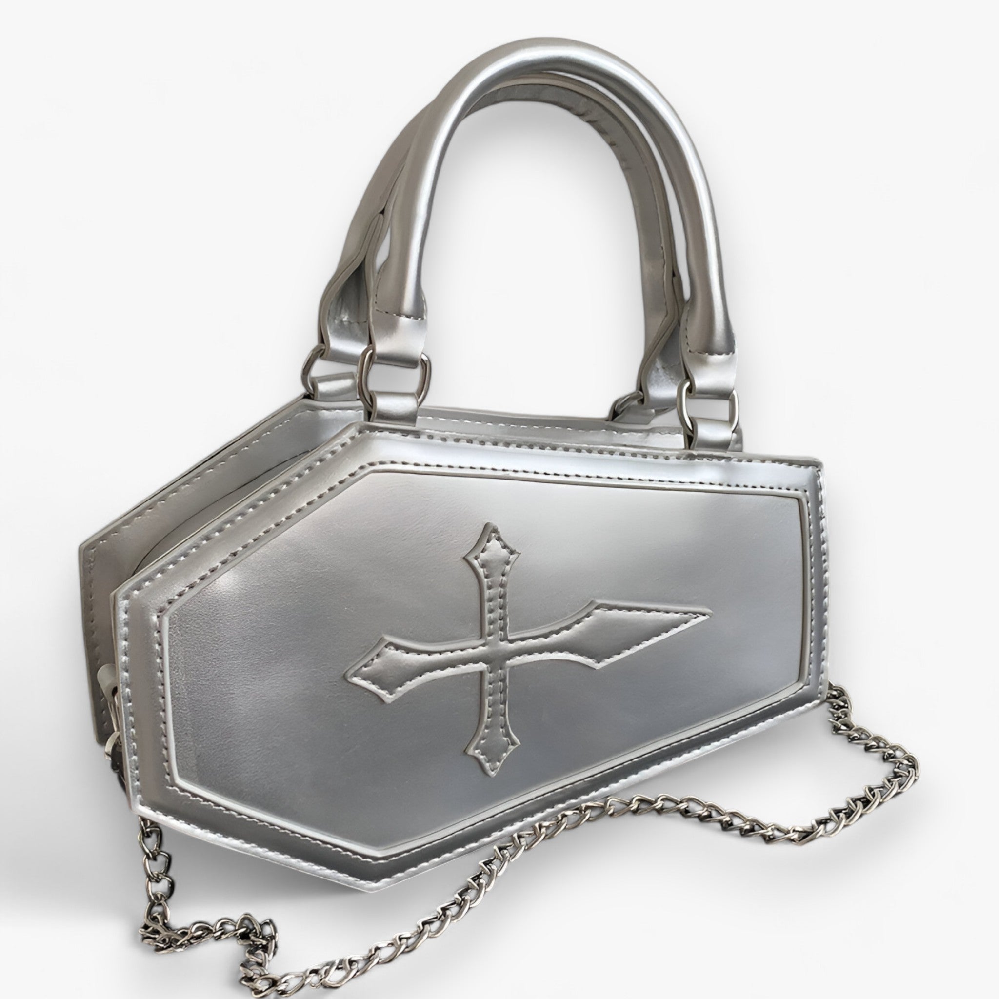 borsetta a catena con manico – spaziosa ed elegante per cosplay di Halloween - Argento 24,5cmx6cmx15cm - bags handbags Shoulder Bags women women bags women's bags - Concept Palermo