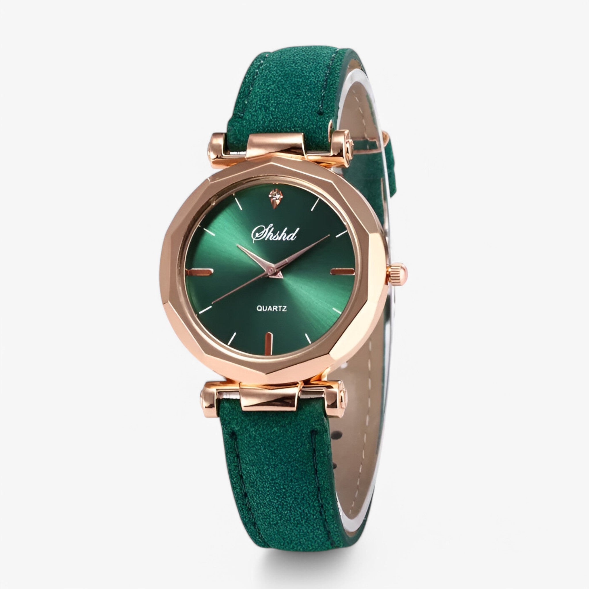 Aria | Orologio da donna in pelle con cristalli e movimento al quarzo - Verde - female watch watch for women - Concept Palermo