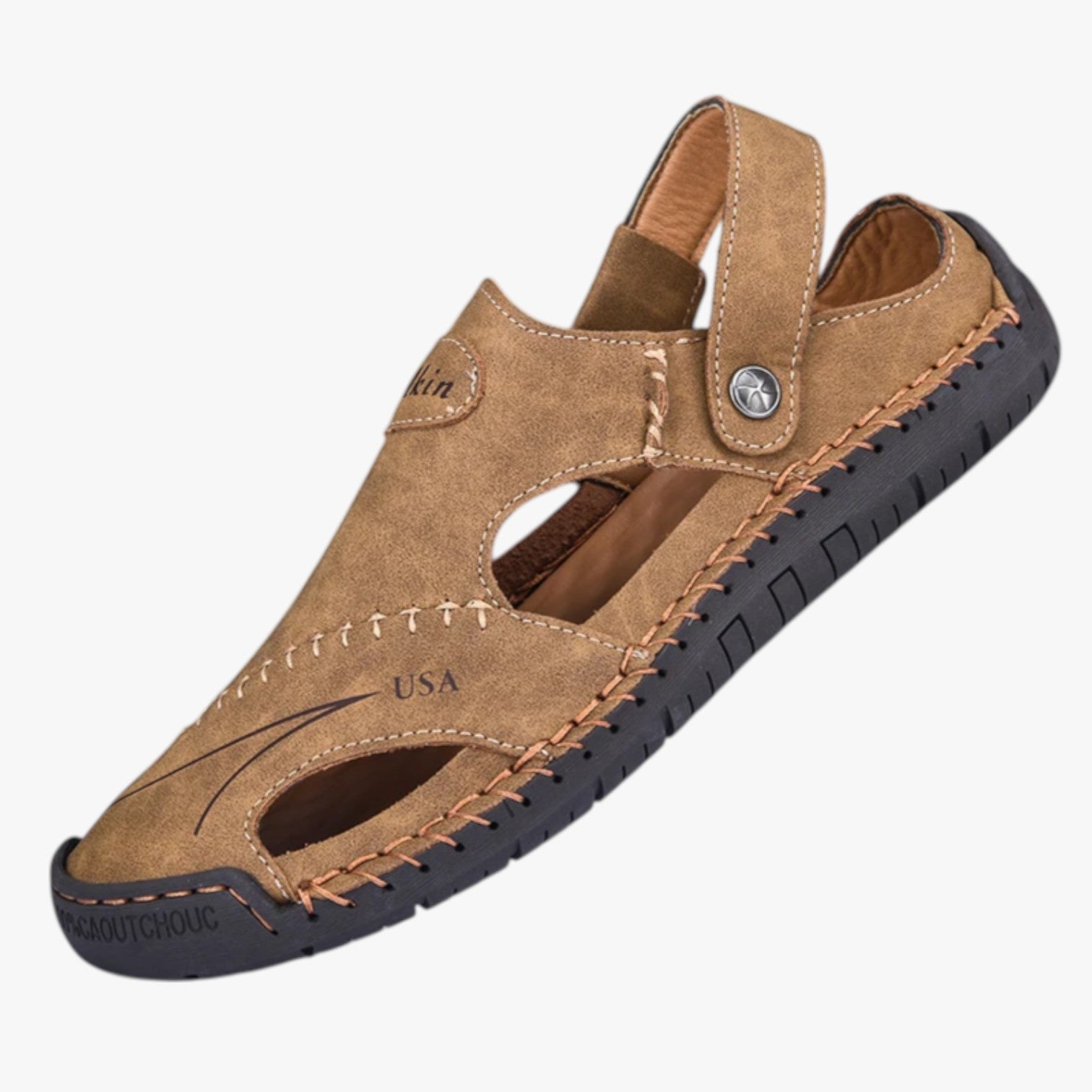 Owen | Sandali estivi da uomo - Pelle traspirante e suola antiscivolo per un tocco di stile - Castano chiaro - casual sandals stylish sandals women sandals - Concept Palermo