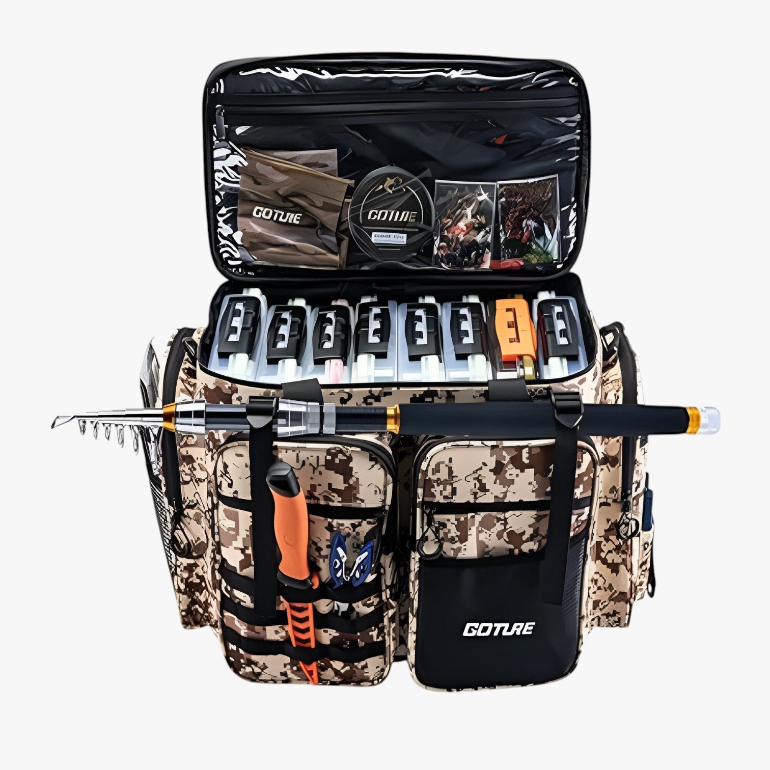 Jensen | Borsa a spalla per viaggi all'aperto e di pesca - Resistente all'acqua e confortevole - Khaki digitale rete - bag mens bag - Concept Palermo