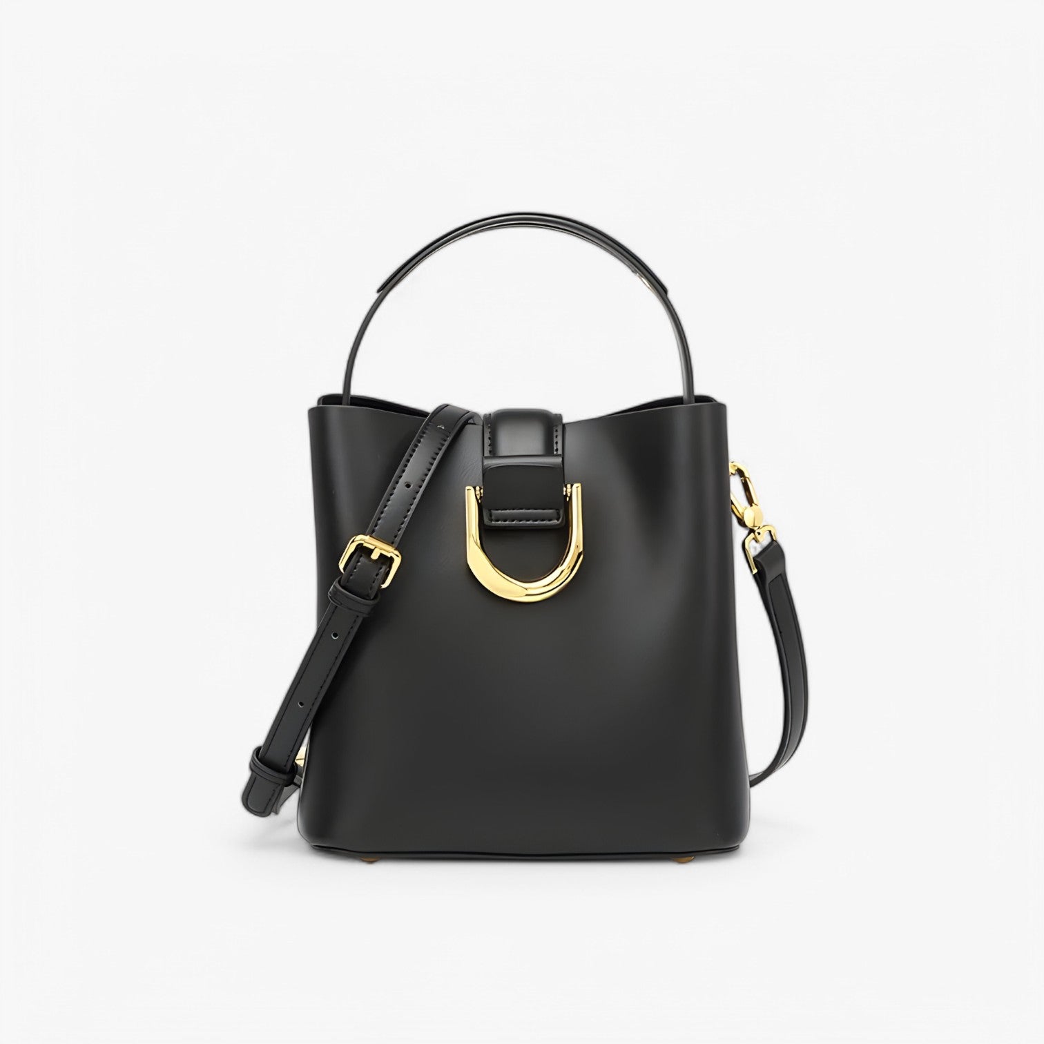 Mildred | Borsa a secchiello Moda – Elegante, Spaziosa e Versatile - Nero - bag Leather Bag Shoulder & Crossbody Bags women bag - Concept Palermo