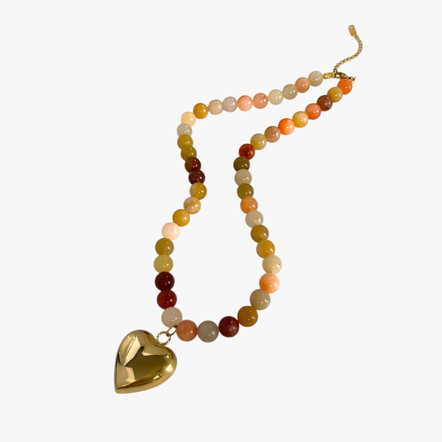 Peri | Collana di perline impermeabile colorata con cuore dorato - - elegant womens necklaces NECKLACES Necklaces for Women - Concept Palermo