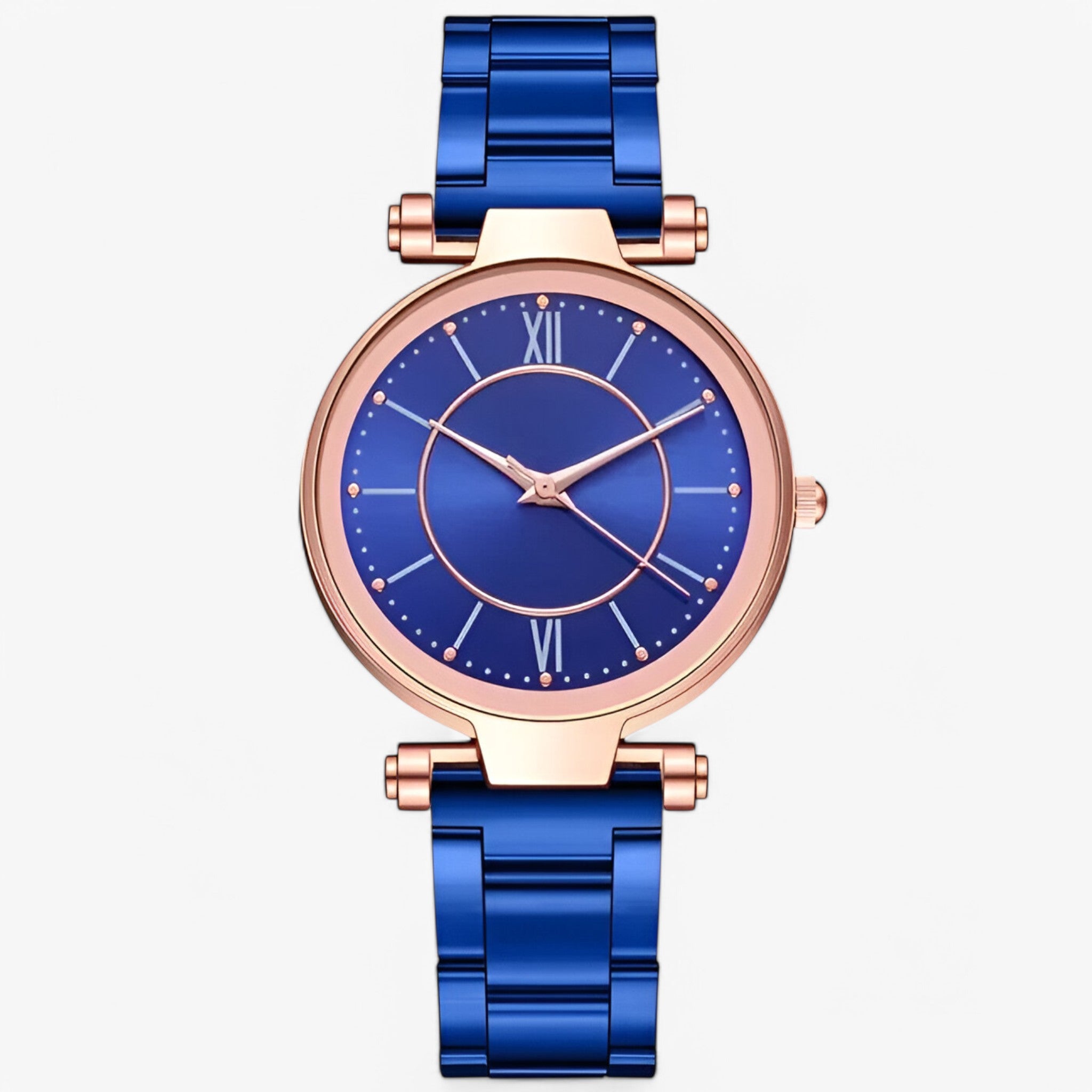 Claudia | Orologio classico in acciaio rosa - Blu - female watch watch for women - Concept Palermo