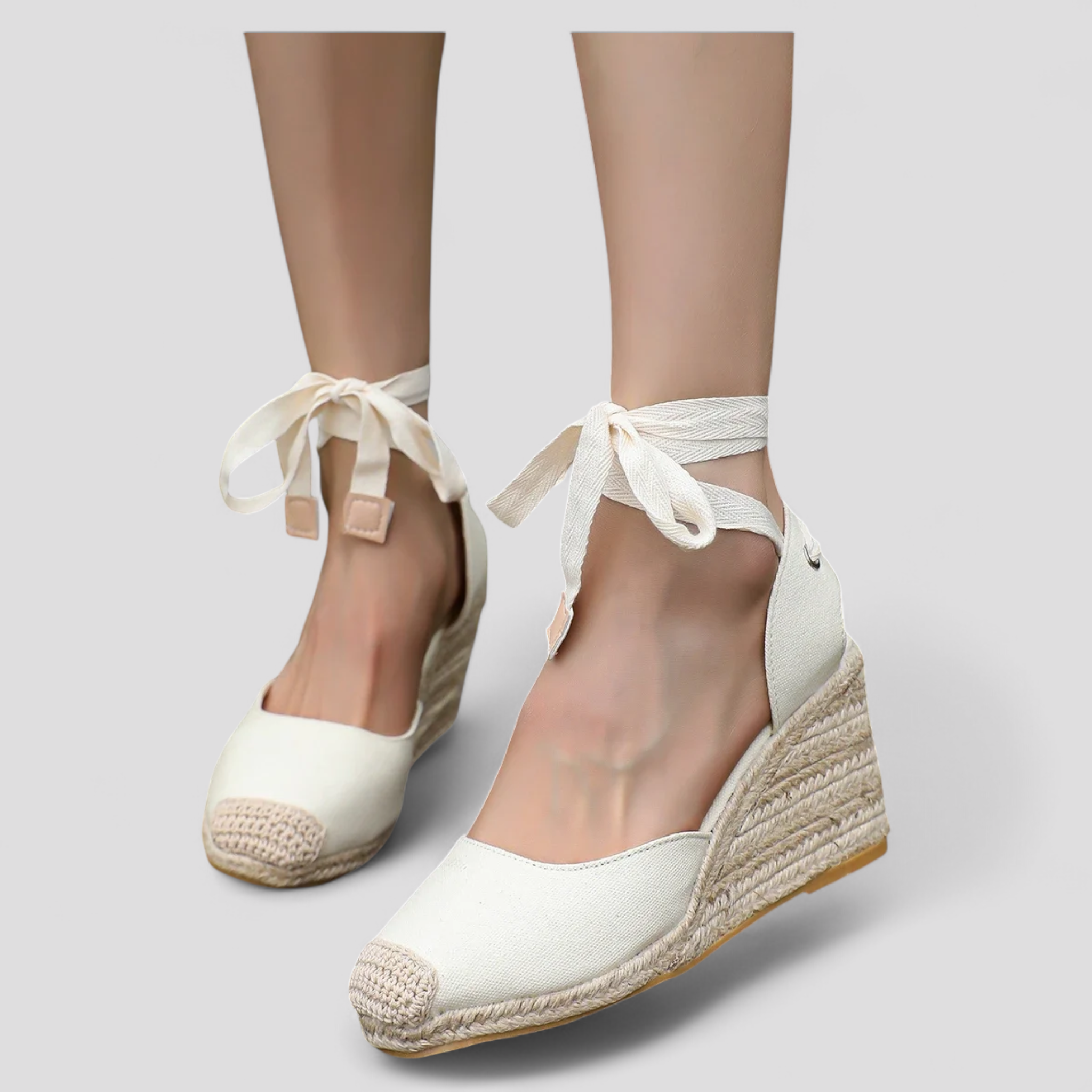 Zeppe estive con lacci alla caviglia in stile espadrillas - - Accessoires Dames Sandalen Schoenen - Concept Palermo