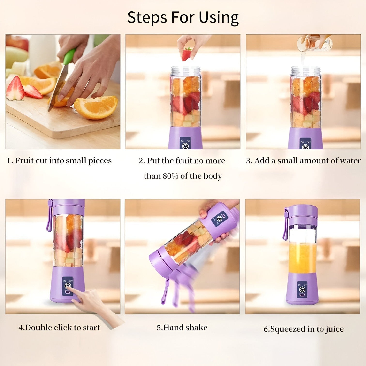 Karylle | Estrattore USB portatile: Smoothie freschi in qualsiasi momento e ovunque - - Kitchen kitchen accessory kitchen gadgets - Concept Palermo