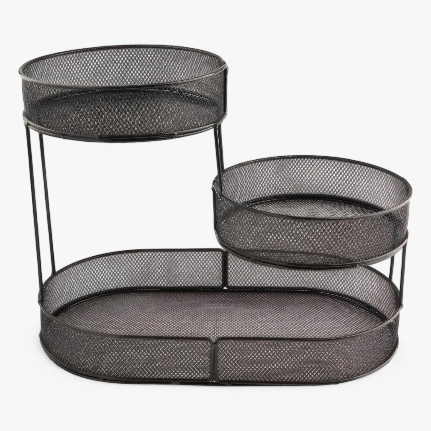 Milena | Elegante cesta di frutta in ferro – Mantieni la frutta fresca e organizzata - Stile2 nero - Kitchen kitchen accessory - Concept Palermo