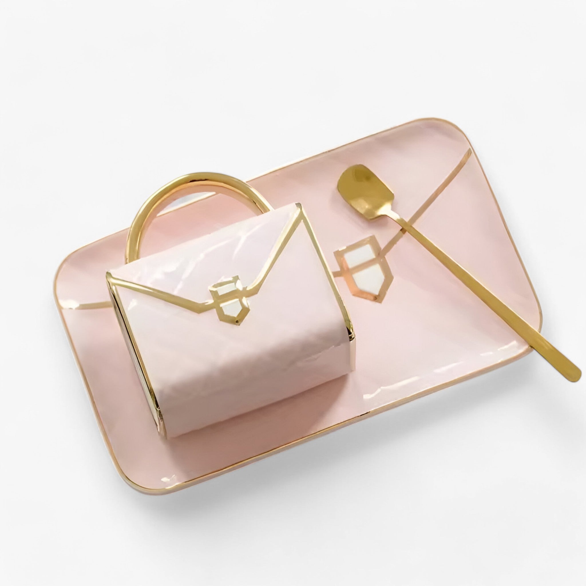 Tessa | Tazza Creativa in Ceramica a Forma di Borsa - Rosa 310ml - - Concept Palermo
