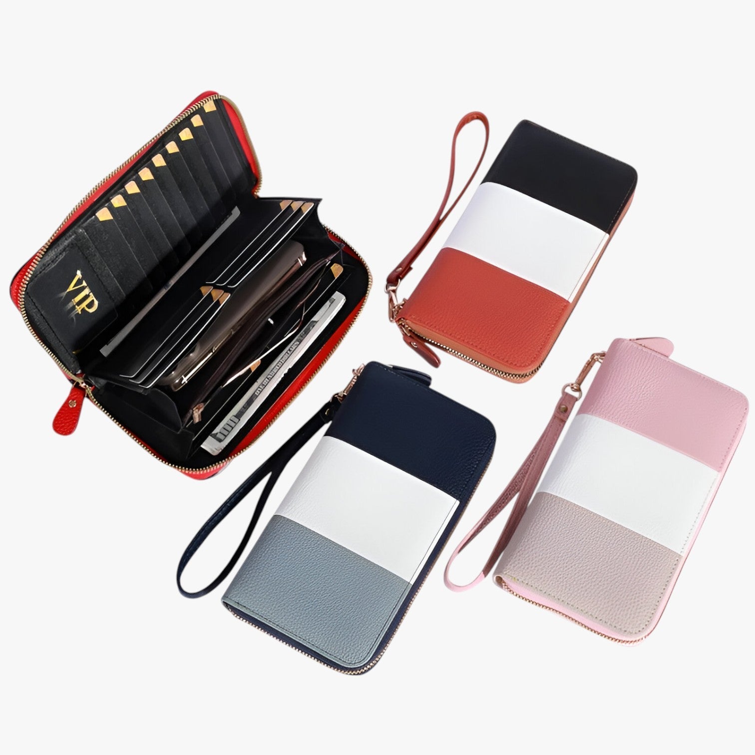 Caesy | Portafoglio di lusso in pelle tricolore - protezione RFID e spazioso - - wallet womens wallet - Concept Palermo