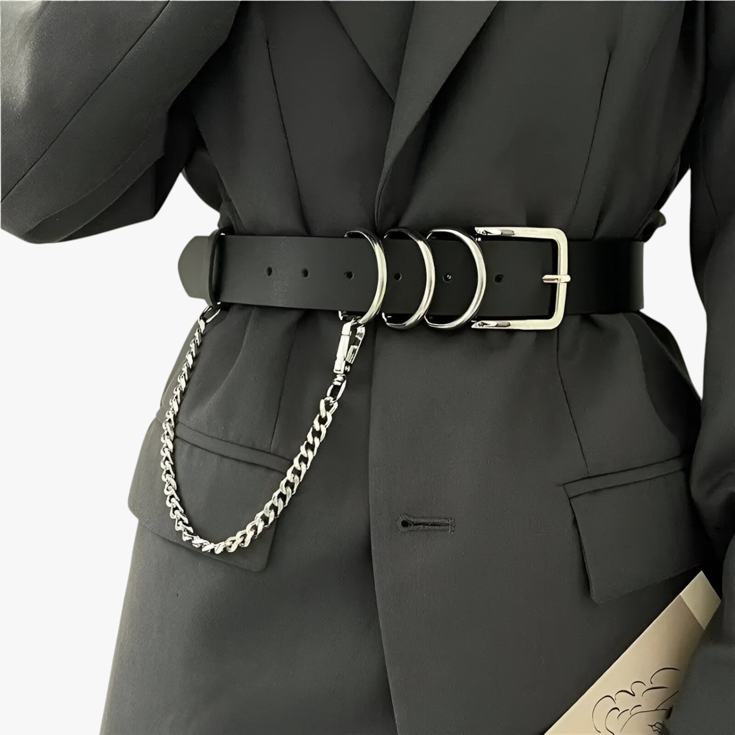 Alain | Vita punk con catena versatile - nero - belts for woman waist belt for women Womens belt - Concept Palermo