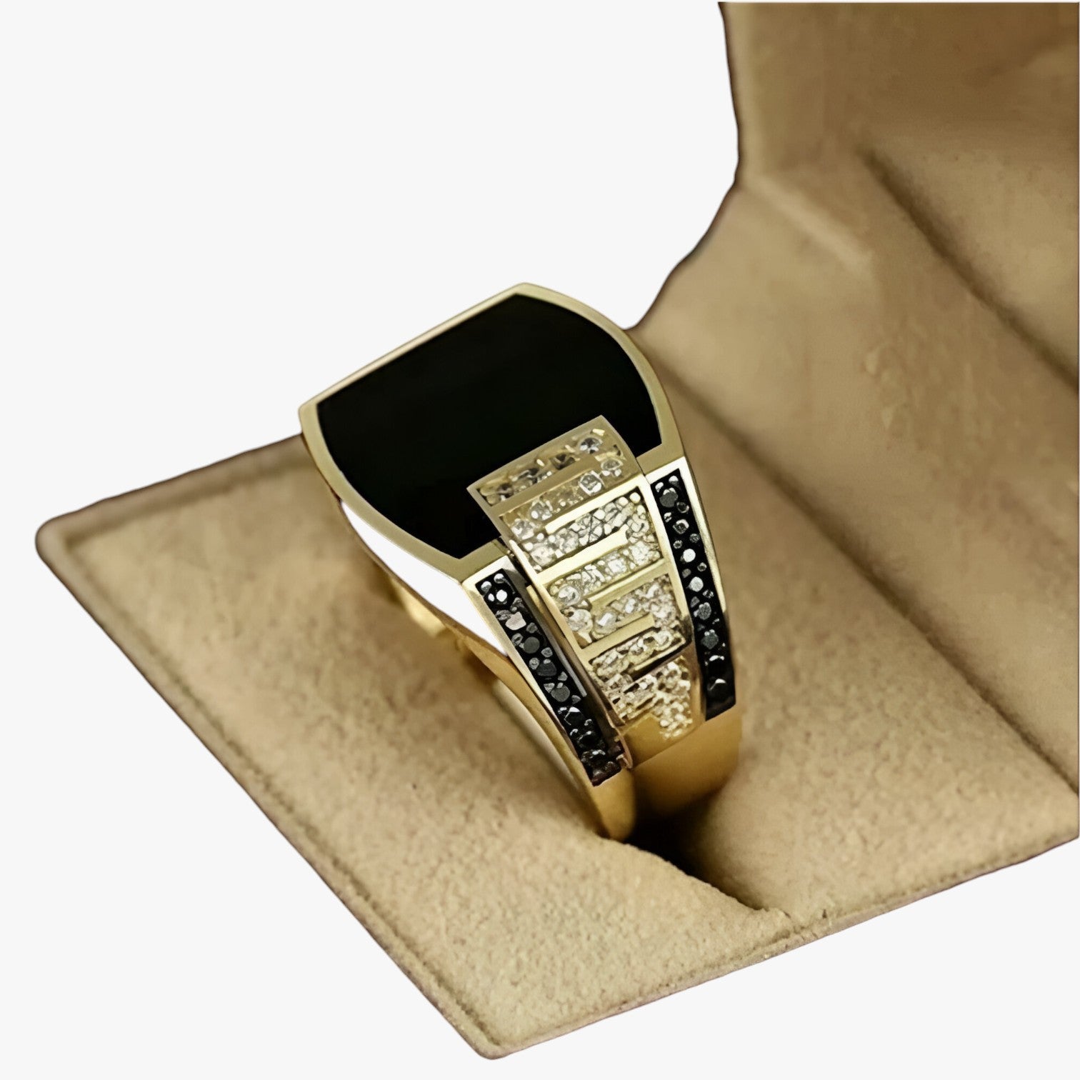 Archie | Anello da uomo elegante - Luccicante dorato con look punk di lusso - Oro - mens accessory mens ring Rings - Concept Palermo