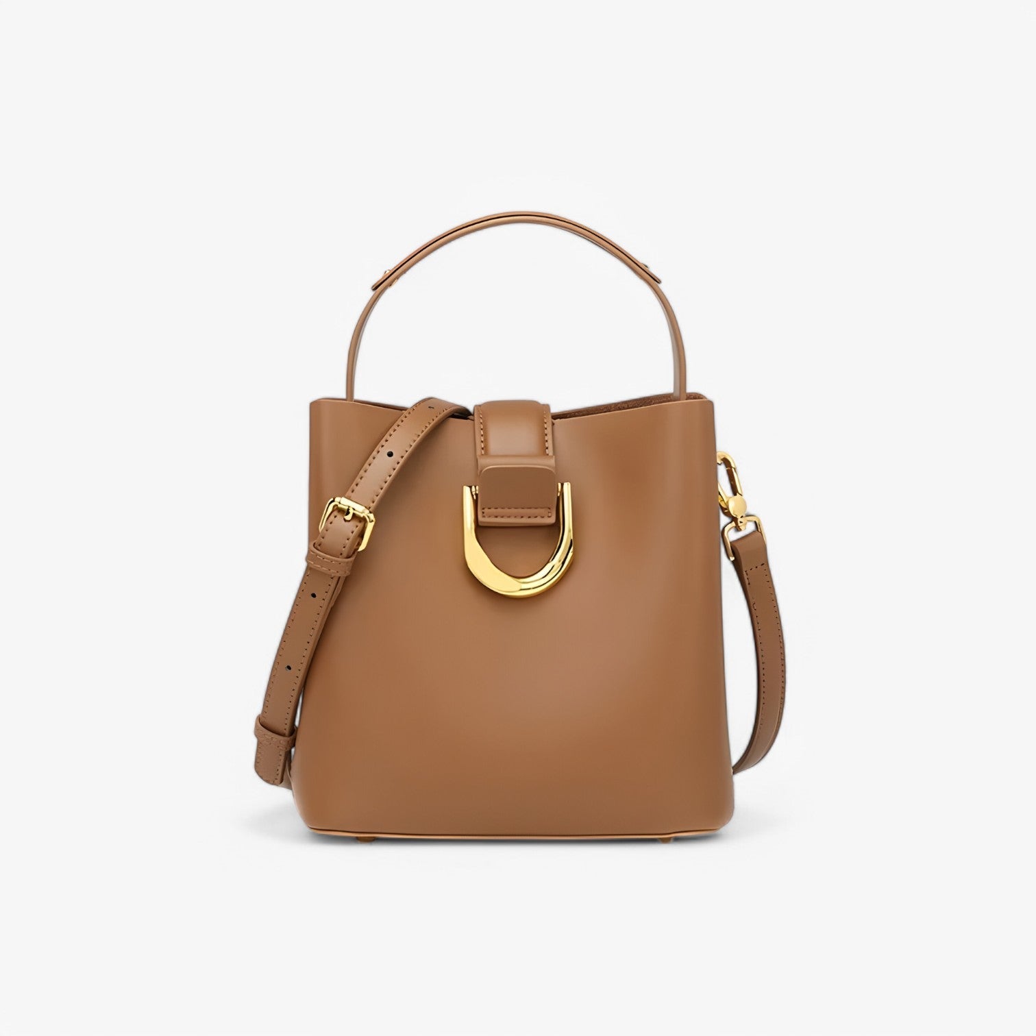 Mildred | Borsa a secchiello Moda – Elegante, Spaziosa e Versatile - Colore caramello - bag Leather Bag Shoulder & Crossbody Bags women bag - Concept Palermo