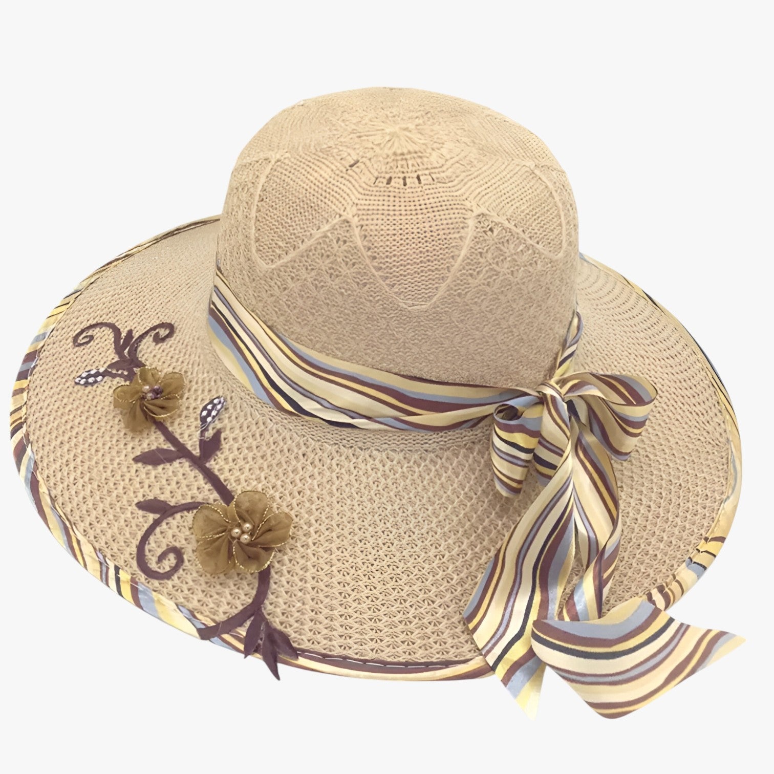 Nadia | Cappello estivo con grande fascia - Elegante, pieghevole e protettivo dai raggi UV - - hat Hat for girls summer hat Sun Hats women hat - Concept Palermo