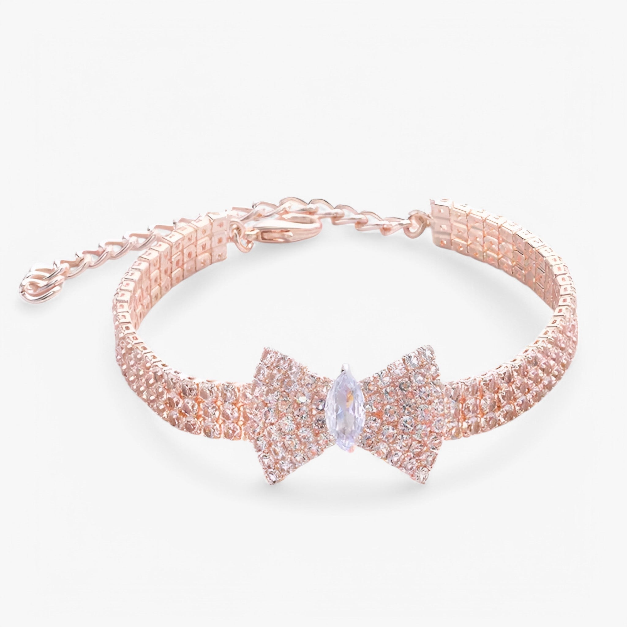 Bella | Collare per gatti Bling con fiocco e cristalli - oro rosa - - Concept Palermo