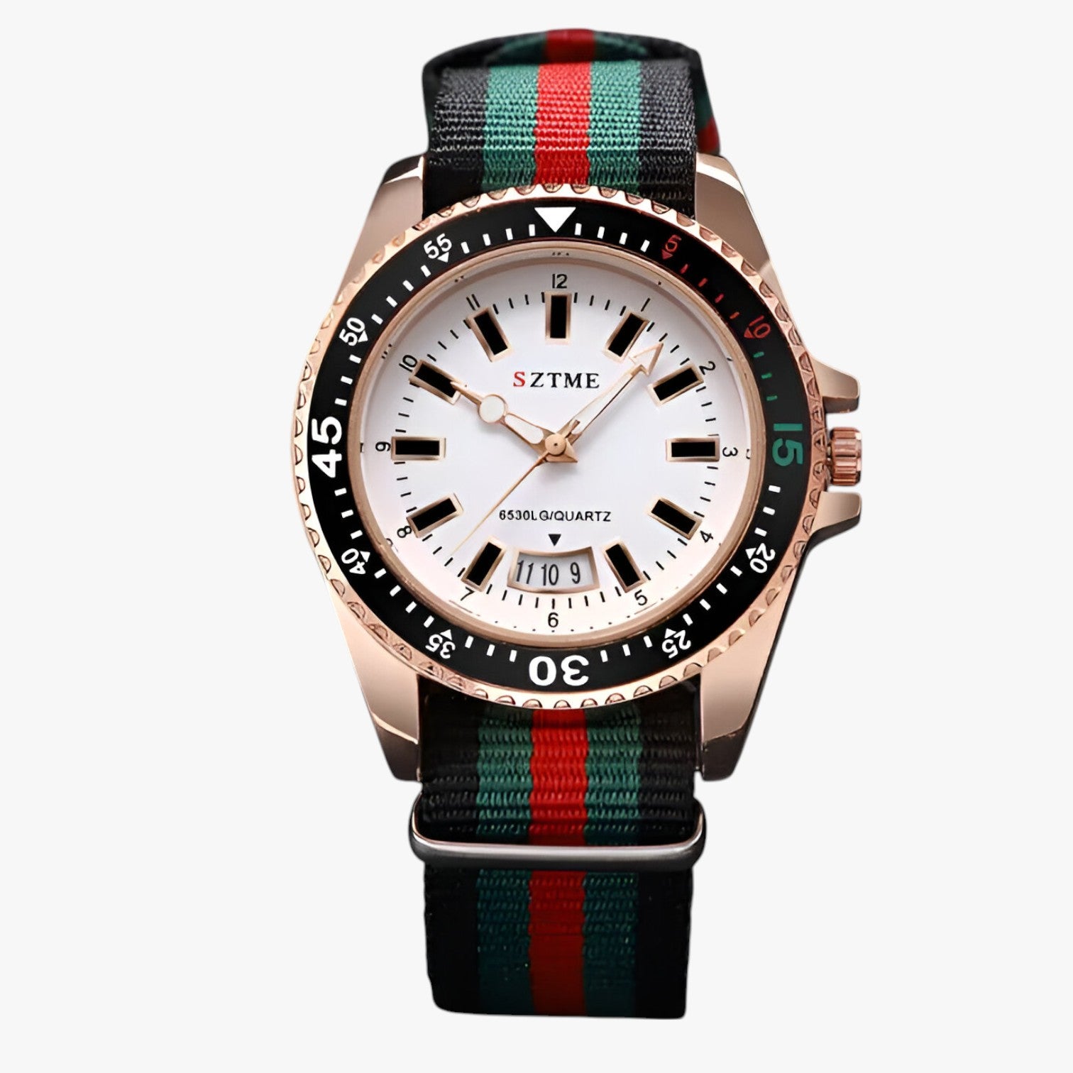 Lincoln | Elegante orologio con cinturino in nylon e luce notturna - Bianco Rosa Sì - watch watch for men watches WATCHES FOR MEN - Concept Palermo