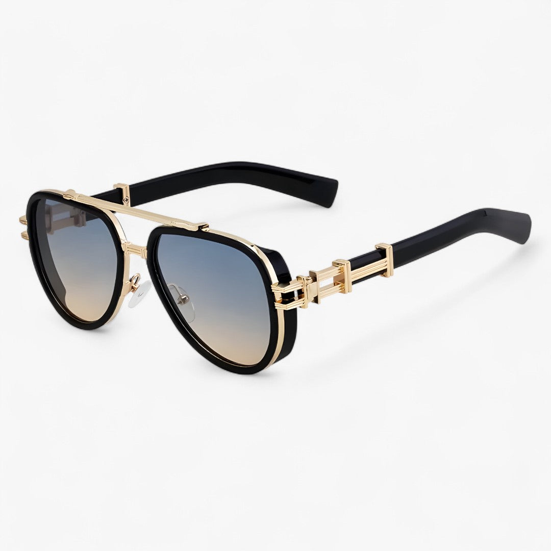 Jack | Occhiali da sole vintage in metallo stile designer - Nero Verde Giallo - Fashion Sunglasses men sunglasses polarized mens sunglasses Polarized man sunglasses Sunglasses sunglasses polarized men - Concept Palermo