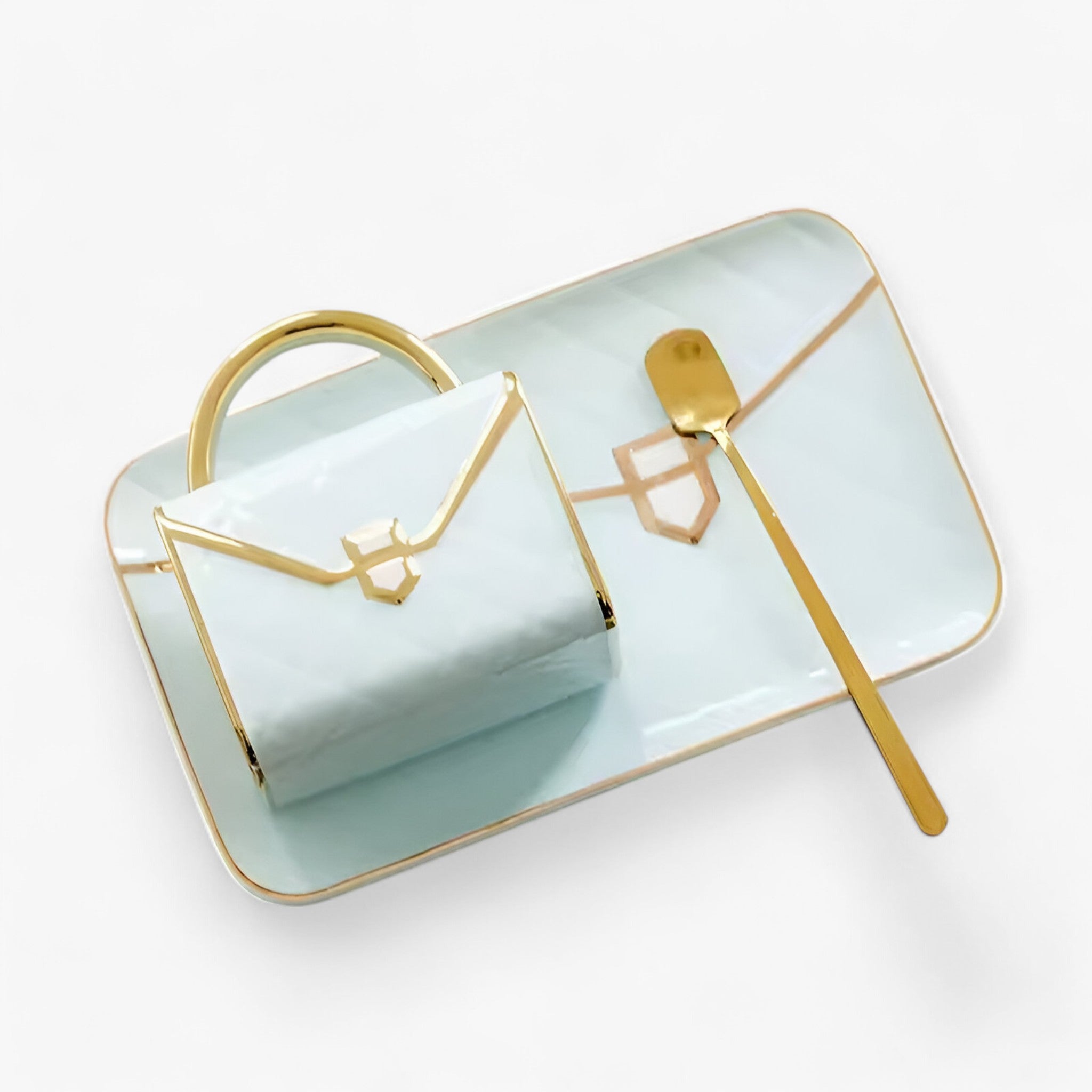 Tessa | Tazza Creativa in Ceramica a Forma di Borsa - Blu 310ml - - Concept Palermo