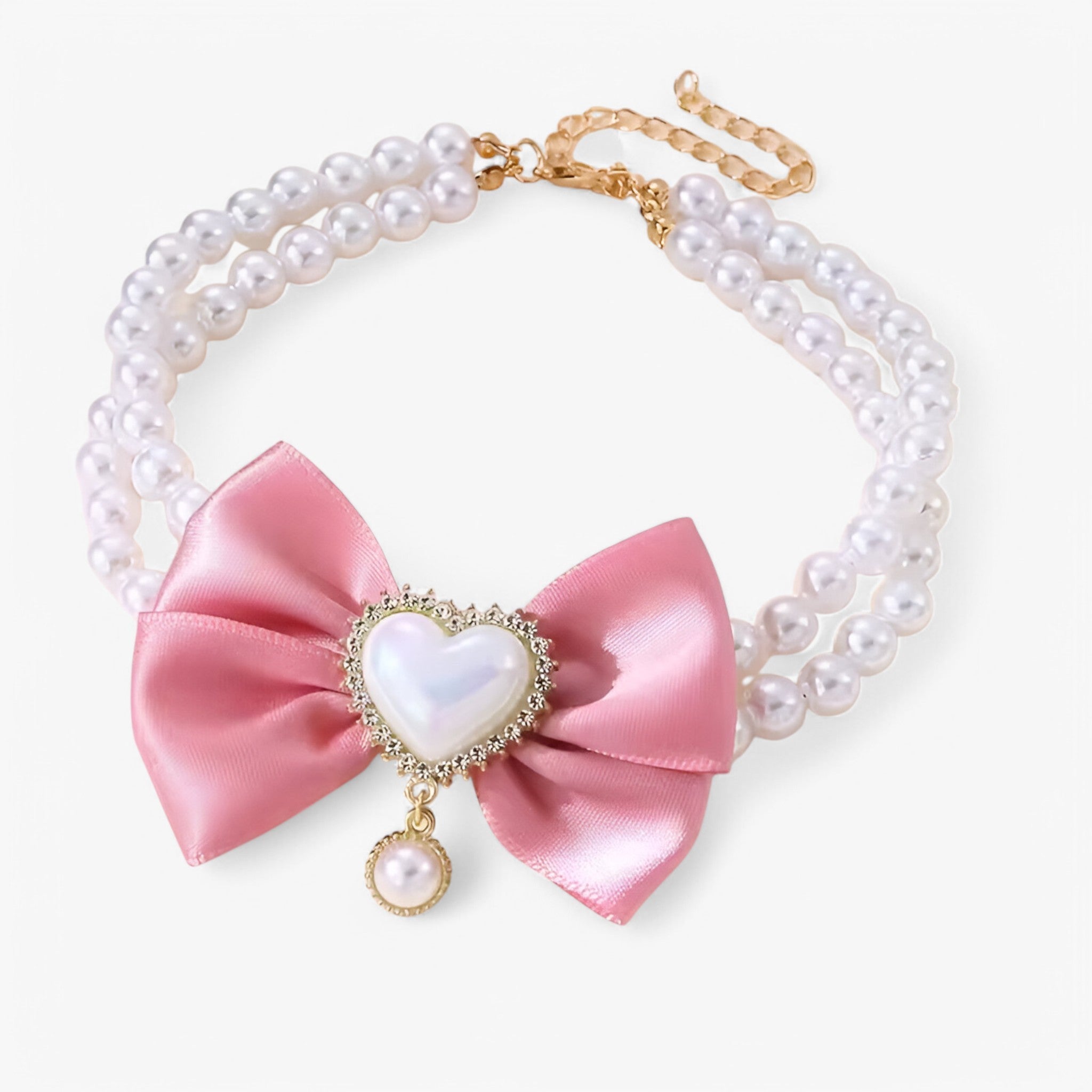 Ruby | Collana Regolabile a Doppio Strato con Ciondolo a Cuore - Colore Rosa - - Concept Palermo