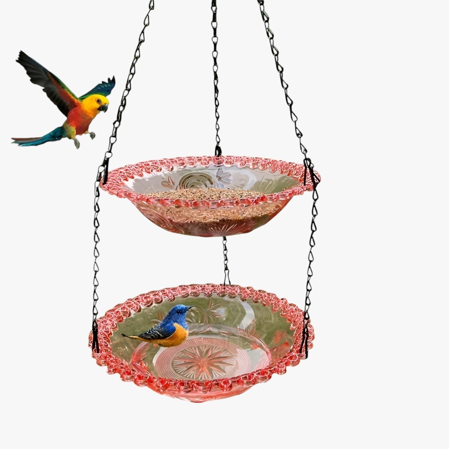 Jerico | Casetta per uccelli a 2 strati con abbeveratoio – Sostenibile e decorativa - Rosa - bird bird house birdproduct - Concept Palermo
