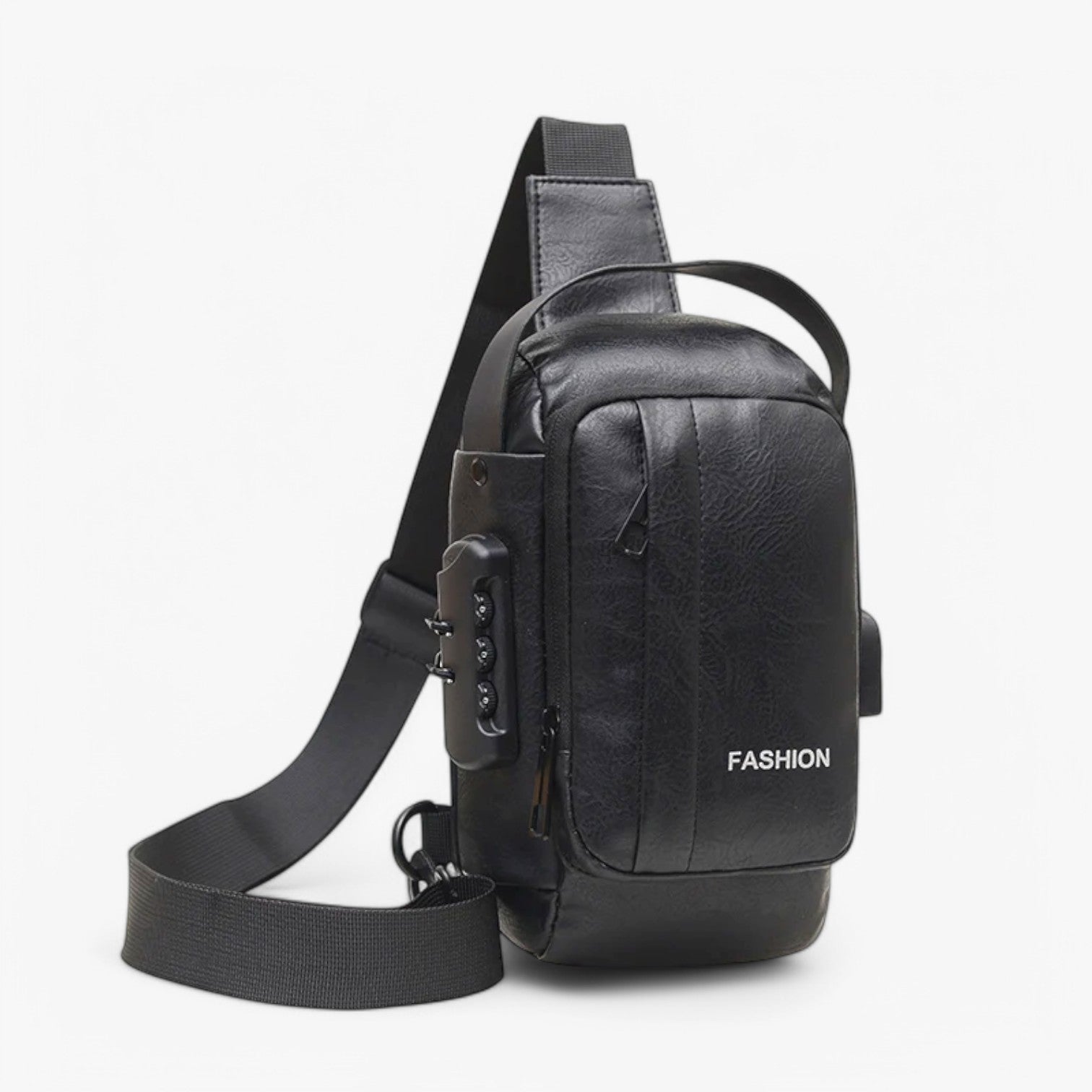 Yael | Borsa a tracolla Heren con USB e chiusura antifurto – Stylish e pratica - nero - bag Leather Bag mens bag - Concept Palermo