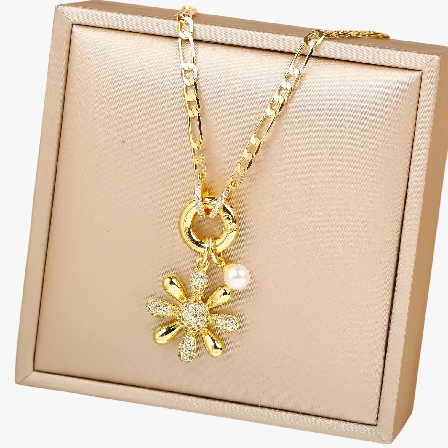 Sunny | Collana con Fiore di Zaffiro e Zirconi Glamour - Collana 2 - elegant womens necklaces Fashion Necklaces necklace NECKLACES Necklaces for Women - Concept Palermo