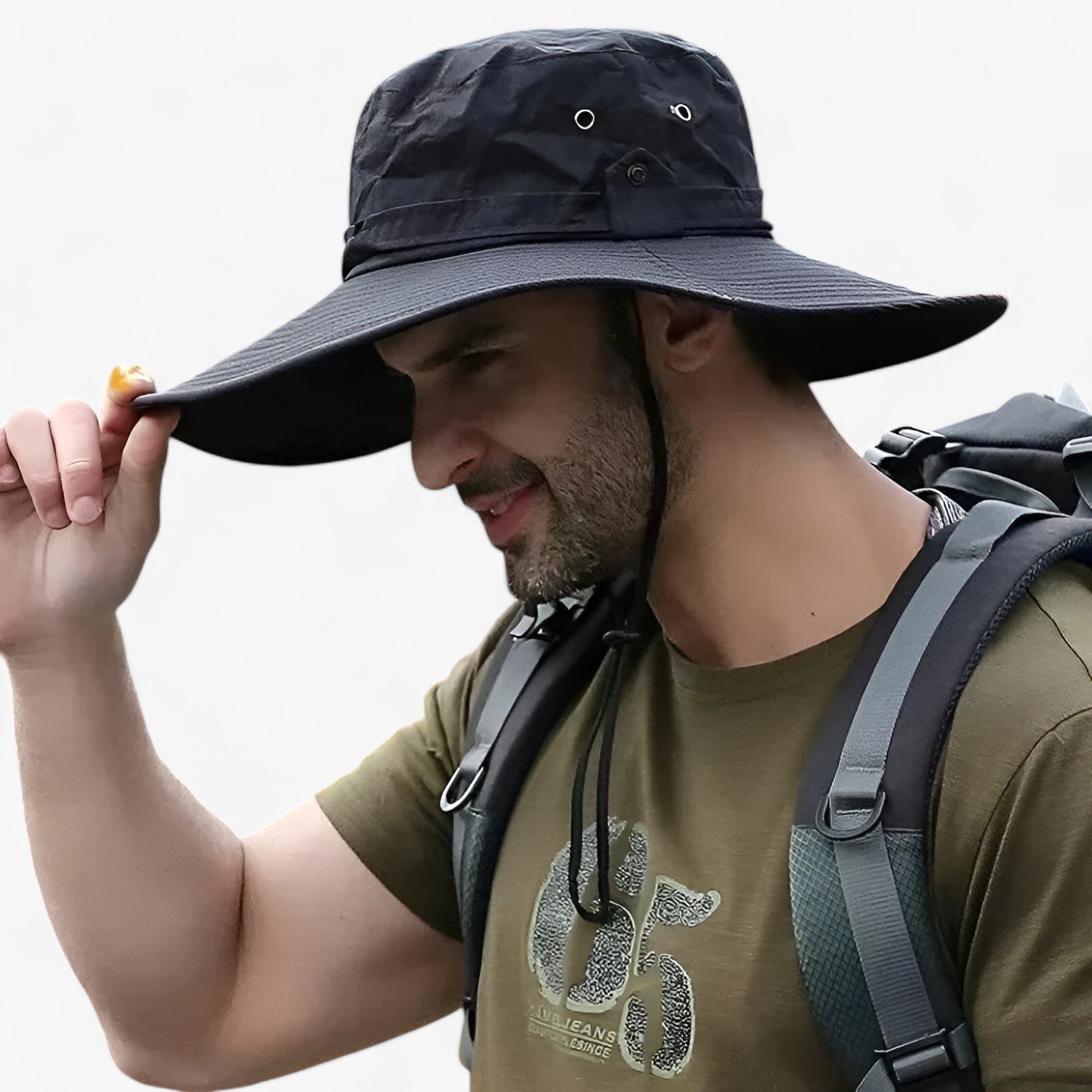 Zeno | Cappello da esterno con protezione UV - Nero 58-60cm - Gift hat Mens fashion - Concept Palermo