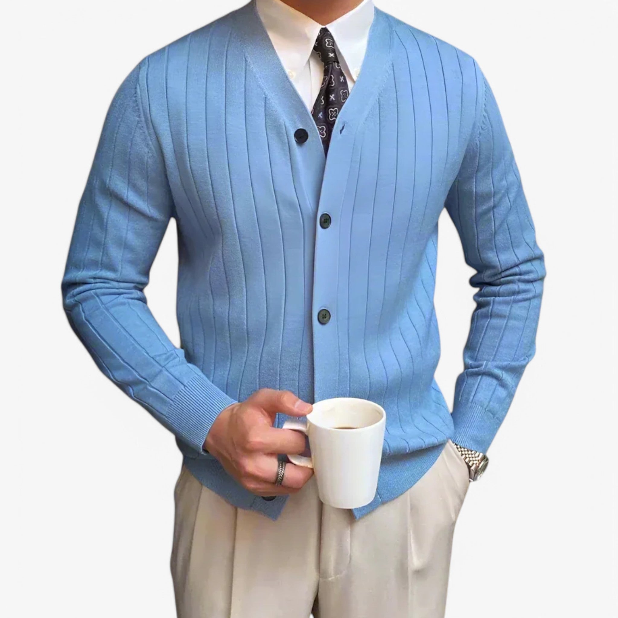 Piero | Cardigan - Blu Skyfall - mansuit mentops weekly - Concept Palermo