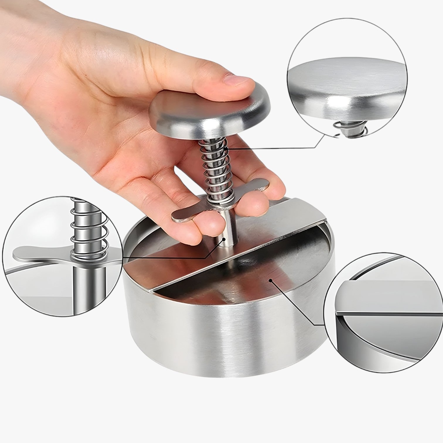 Dania | Pressa per hamburger in acciaio inossidabile - Hamburger antiaderenti perfetti - - Kitchen kitchen accessory kitchen tools - Concept Palermo