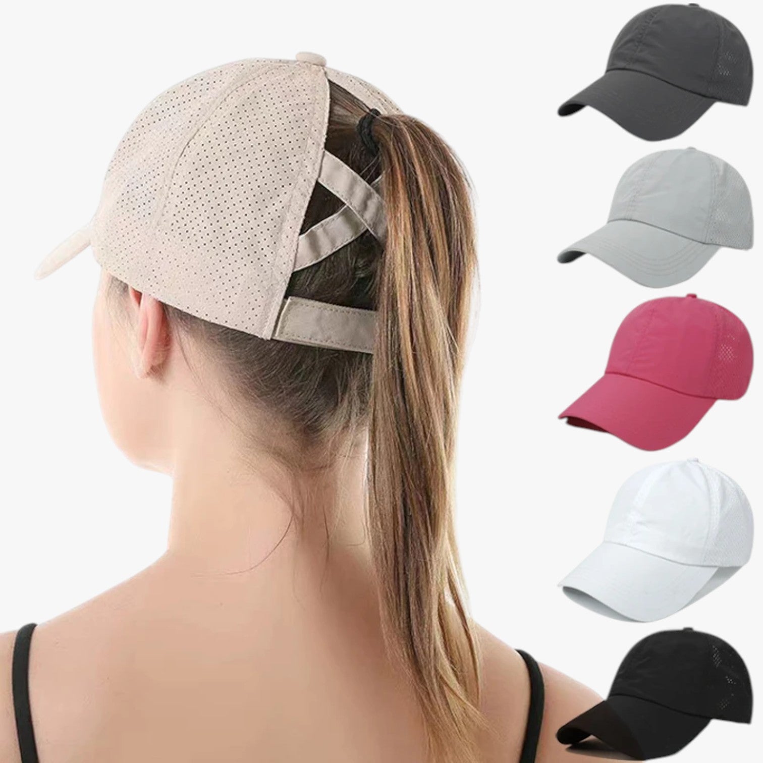 Aliyah | Cappello sportivo estivo con coda di cavallo e rete traspirante - - hat Hat for girls hats women hat womens hat - Concept Palermo
