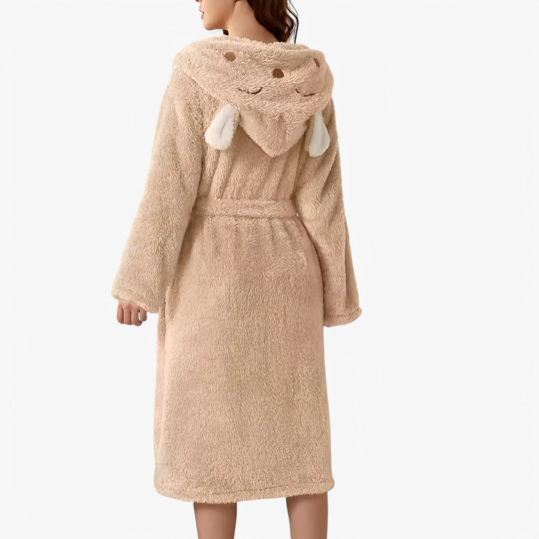 Luna | Morbido Accappatoio con Orecchie di Coniglio - Khaki - - Concept Palermo