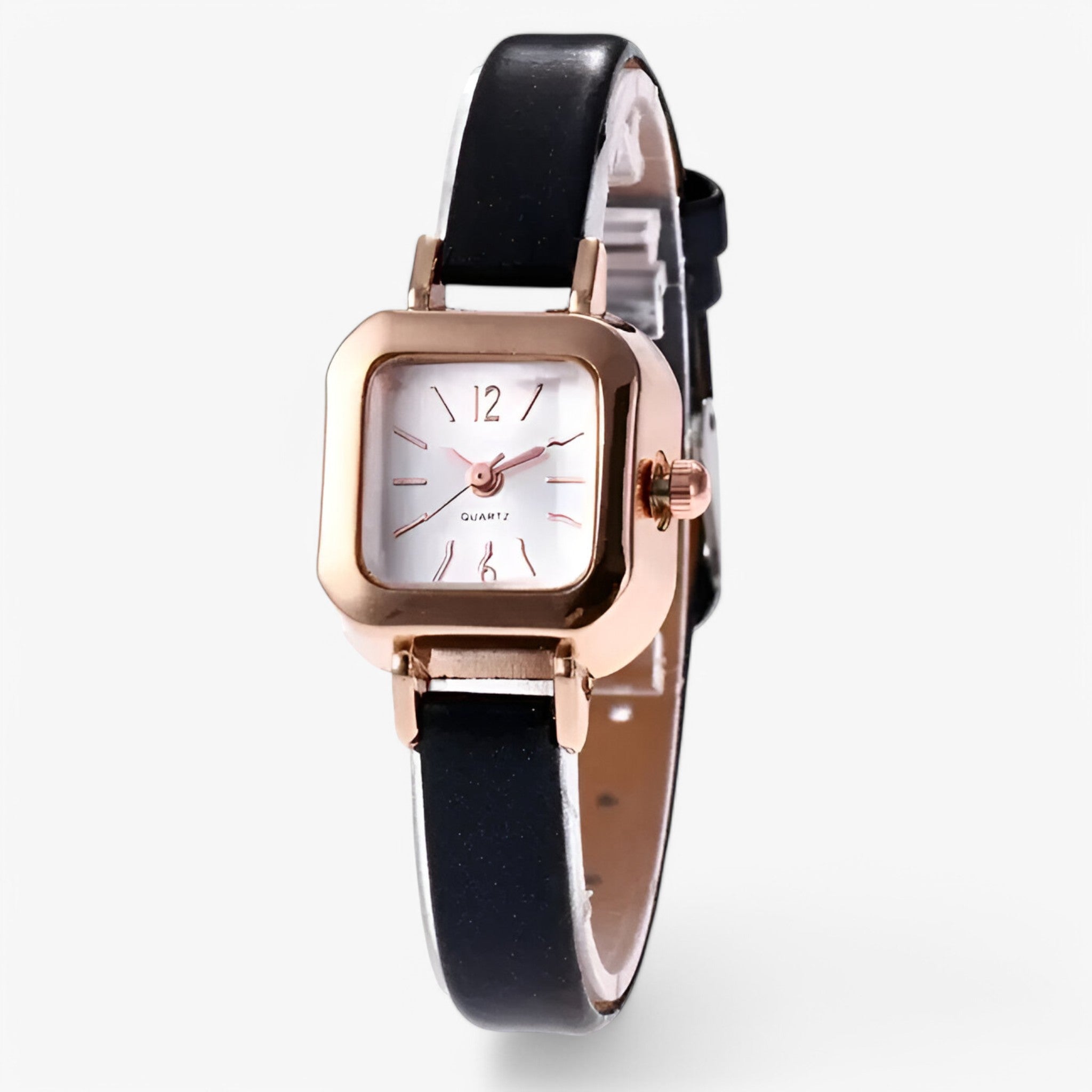 Portia | Orologio vintage elegante in pelle - Nera - watch for women - Concept Palermo