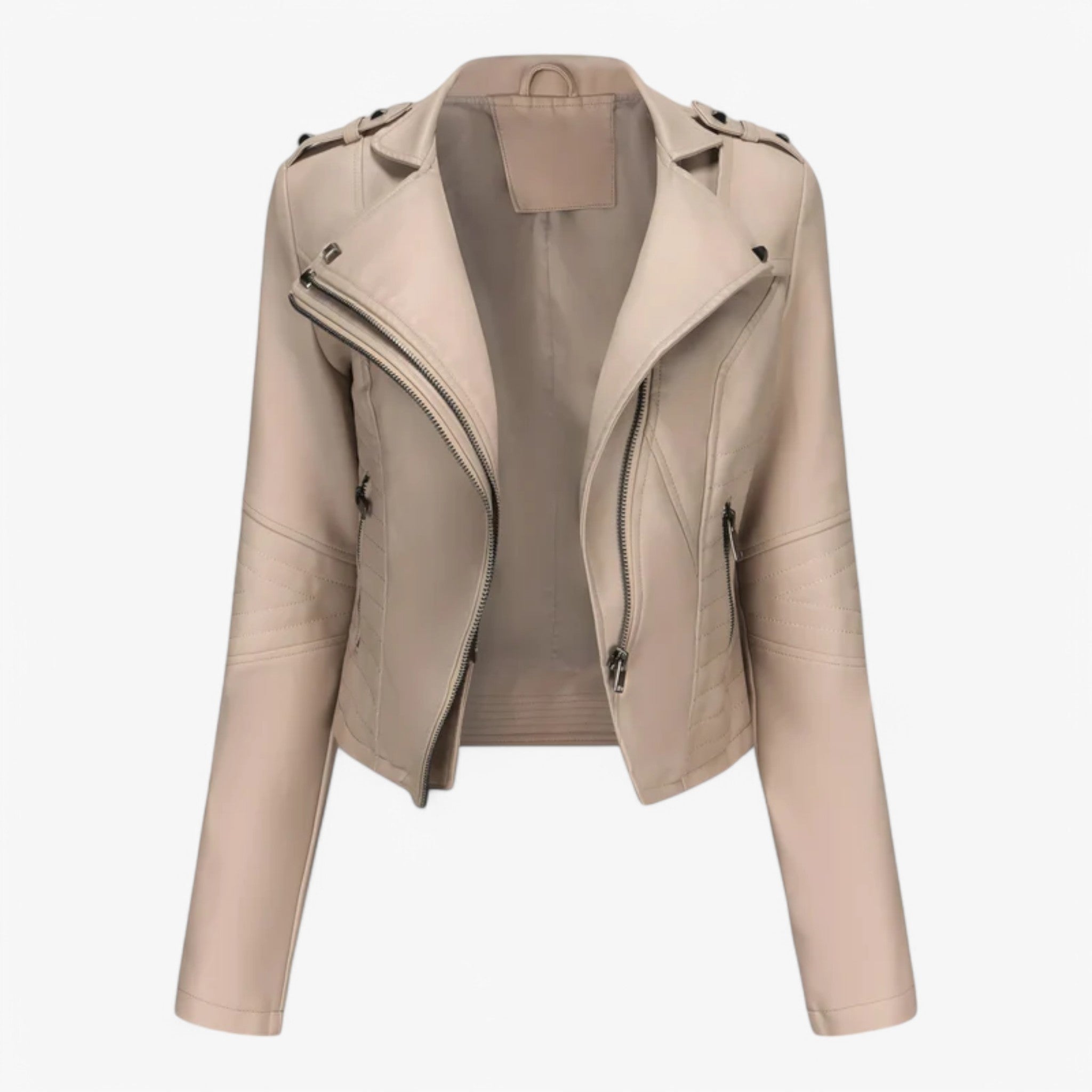 Emma | Giacca corta in pelle - Bianco - - Concept Palermo