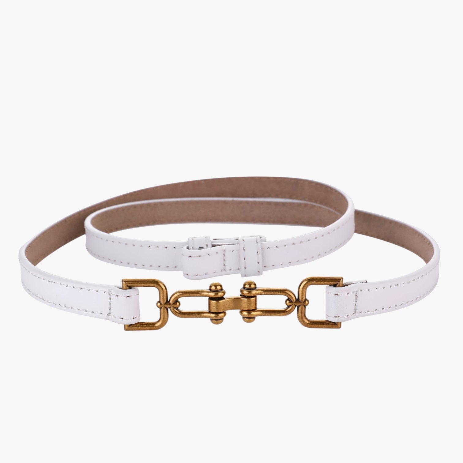 Alora | Cintura sottile in pelle in stile coreano - BIANCO 97cm CINA - Belts waist belt for women Womens belt - Concept Palermo