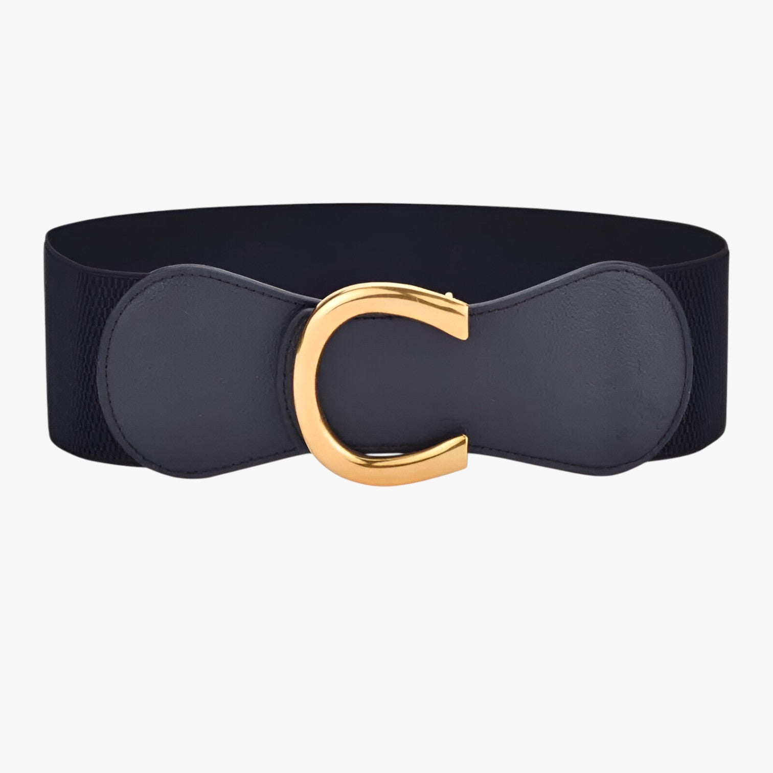 Elise | Cintura elastica larga con fibbia dorata - Nero - Belts waist belt for women Womens belt - Concept Palermo