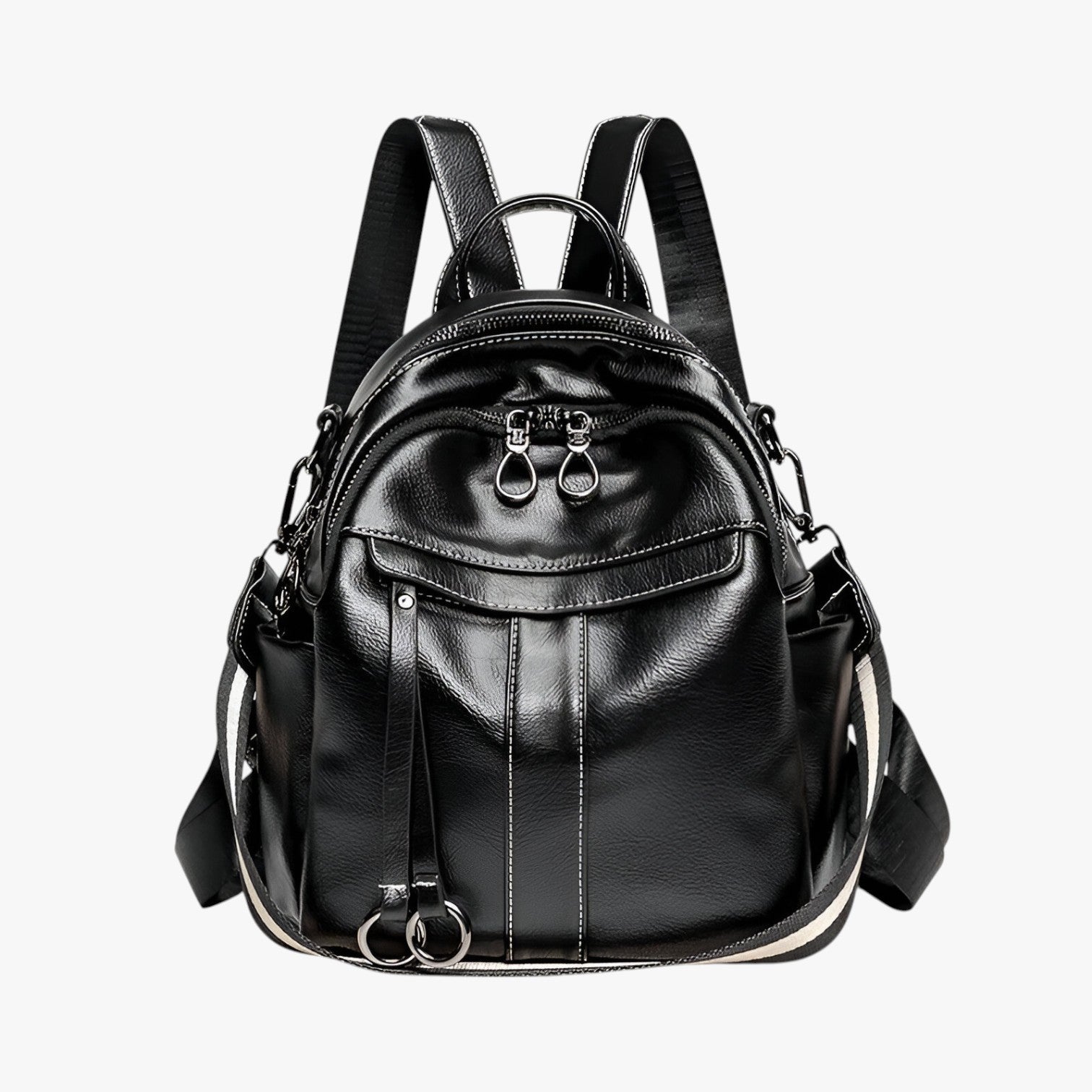 Savannah | Zaino in pelle PU cerata retrò - C9855-Nero - Bags women bags Women's handbags - Concept Palermo