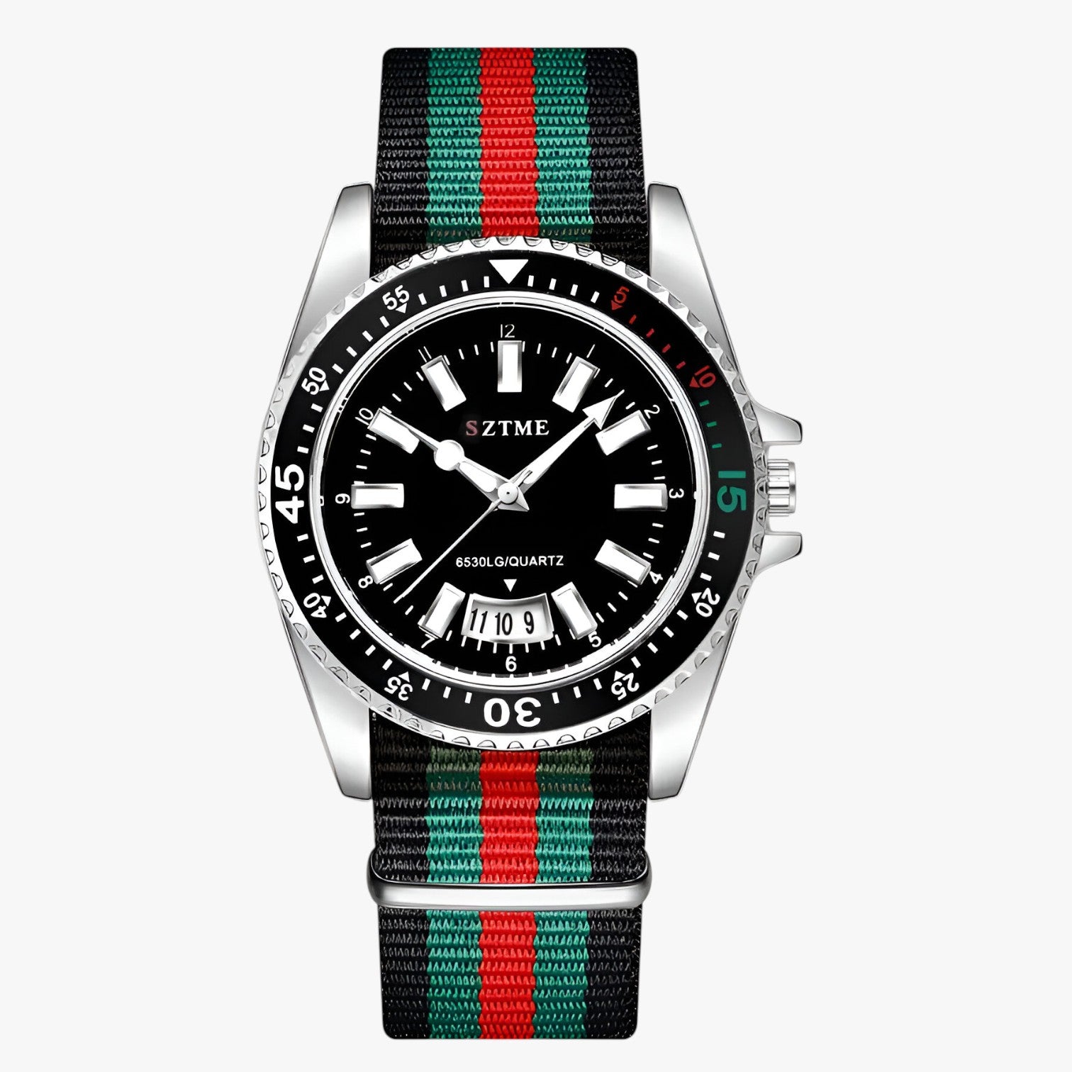 Lincoln | Elegante orologio con cinturino in nylon e luce notturna - Nero Argento Sì - watch watch for men watches WATCHES FOR MEN - Concept Palermo