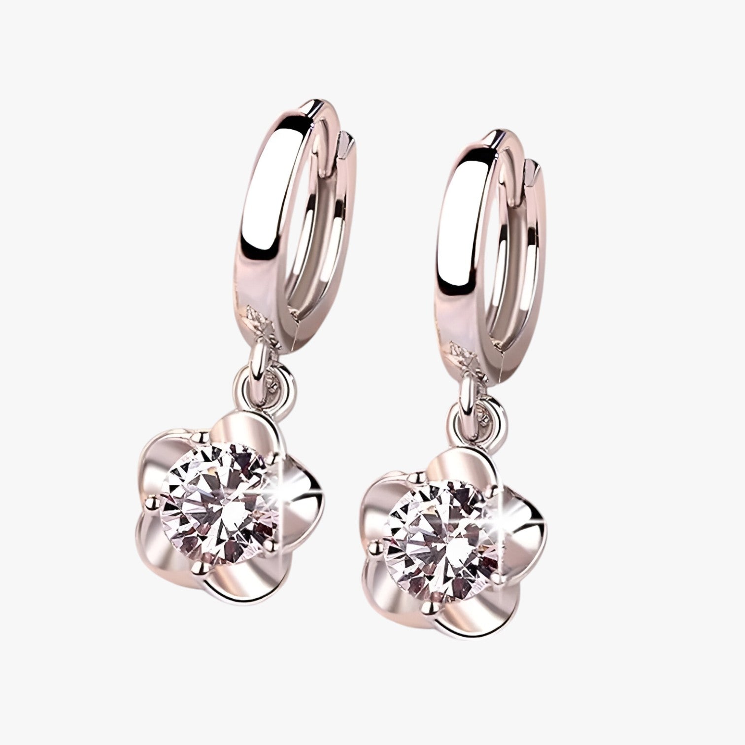 Hazel | Orecchini eleganti in argento sterling – brillantezza di zirconi scintillanti - Rosa - 925 sterling silver earrings for women Accessories Jewelry EARRINGS - Concept Palermo