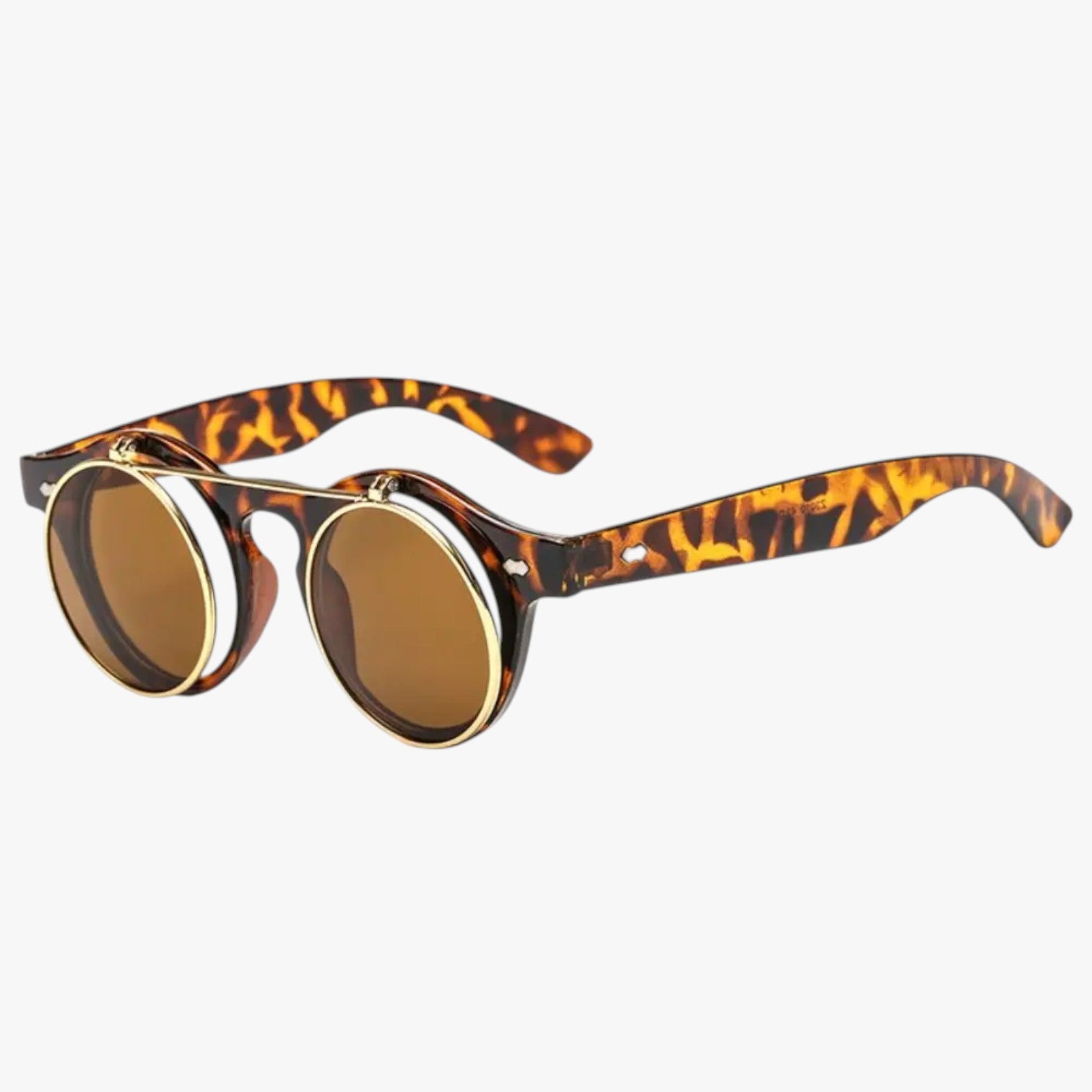 Zain | Occhiali da Sole Retrò Unisex Doppia Lente Flip & Protezione UV Punk - stampa leopardo - Fashion Sunglasses mens sunglasses Sunglasses - Concept Palermo