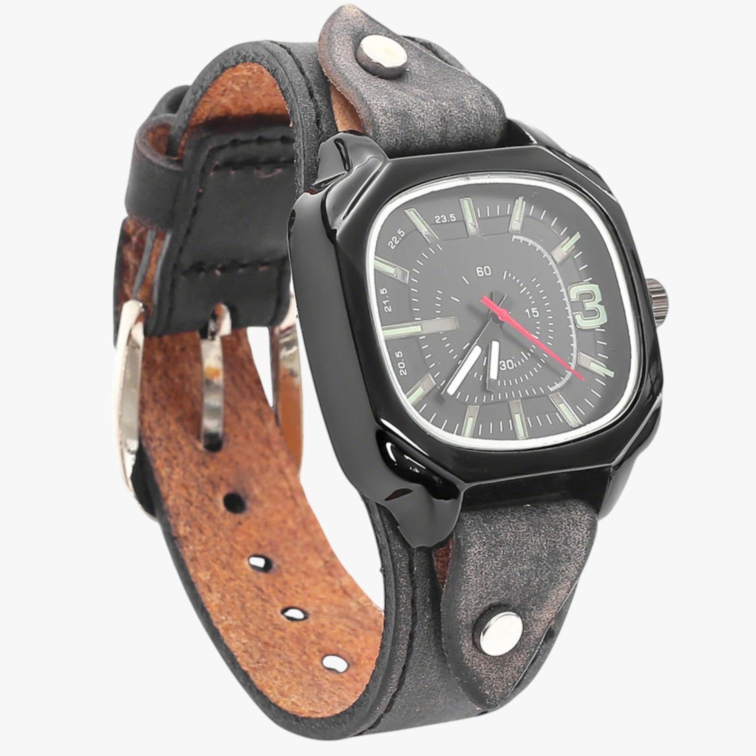 Lucca | Orologio vintage con cinturino in pelle - Retro Nero - watch watch for men watches - Concept Palermo