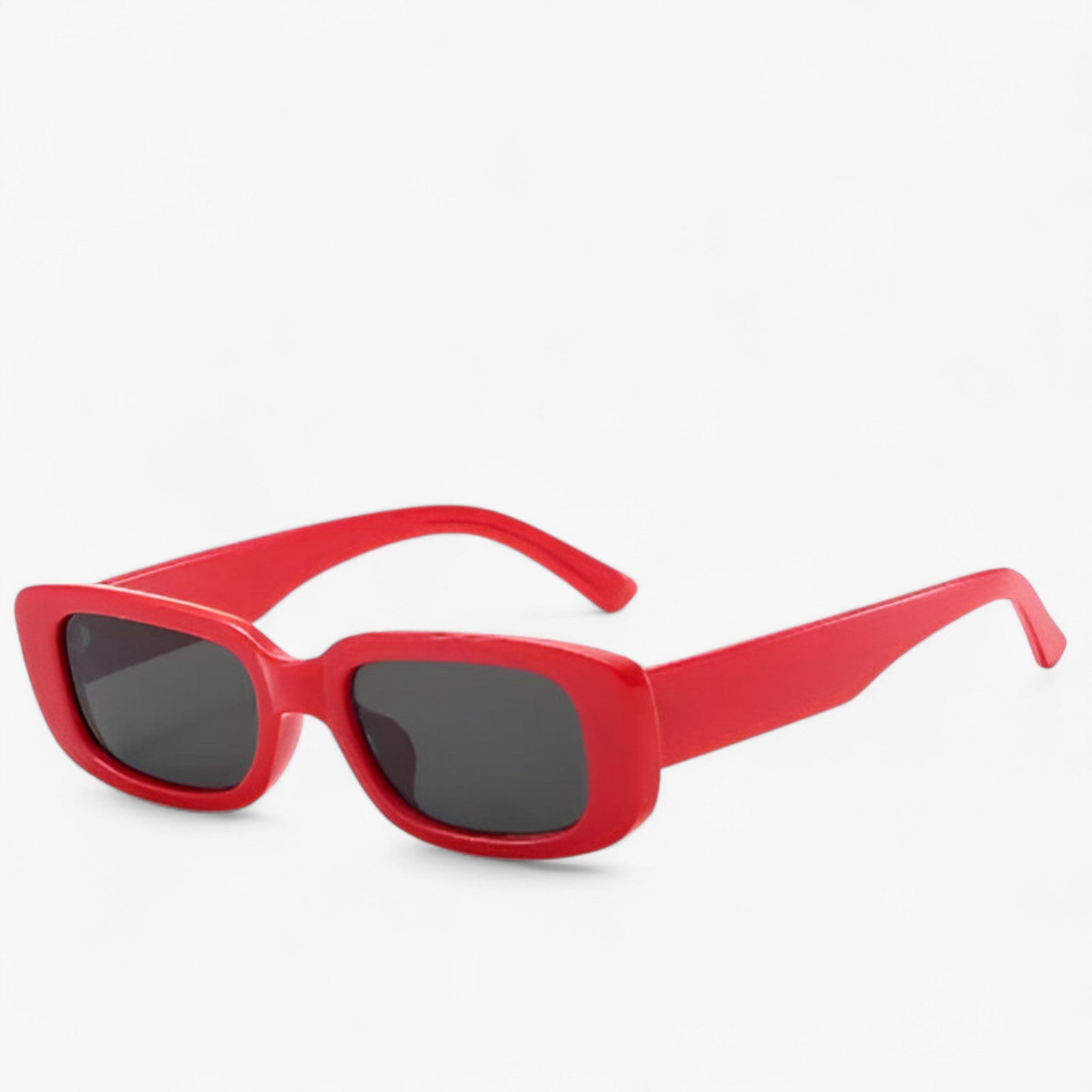 Nico | Occhiali da sole rettangolari retrò unisex con lenti nere - rosso grigio Come mostrato - Fashion Sunglasses mens sunglasses Polarized man sunglasses polarized sunglasses women sun glasses Sun protection Sunglasses sunglasses polarized men - Concept Palermo