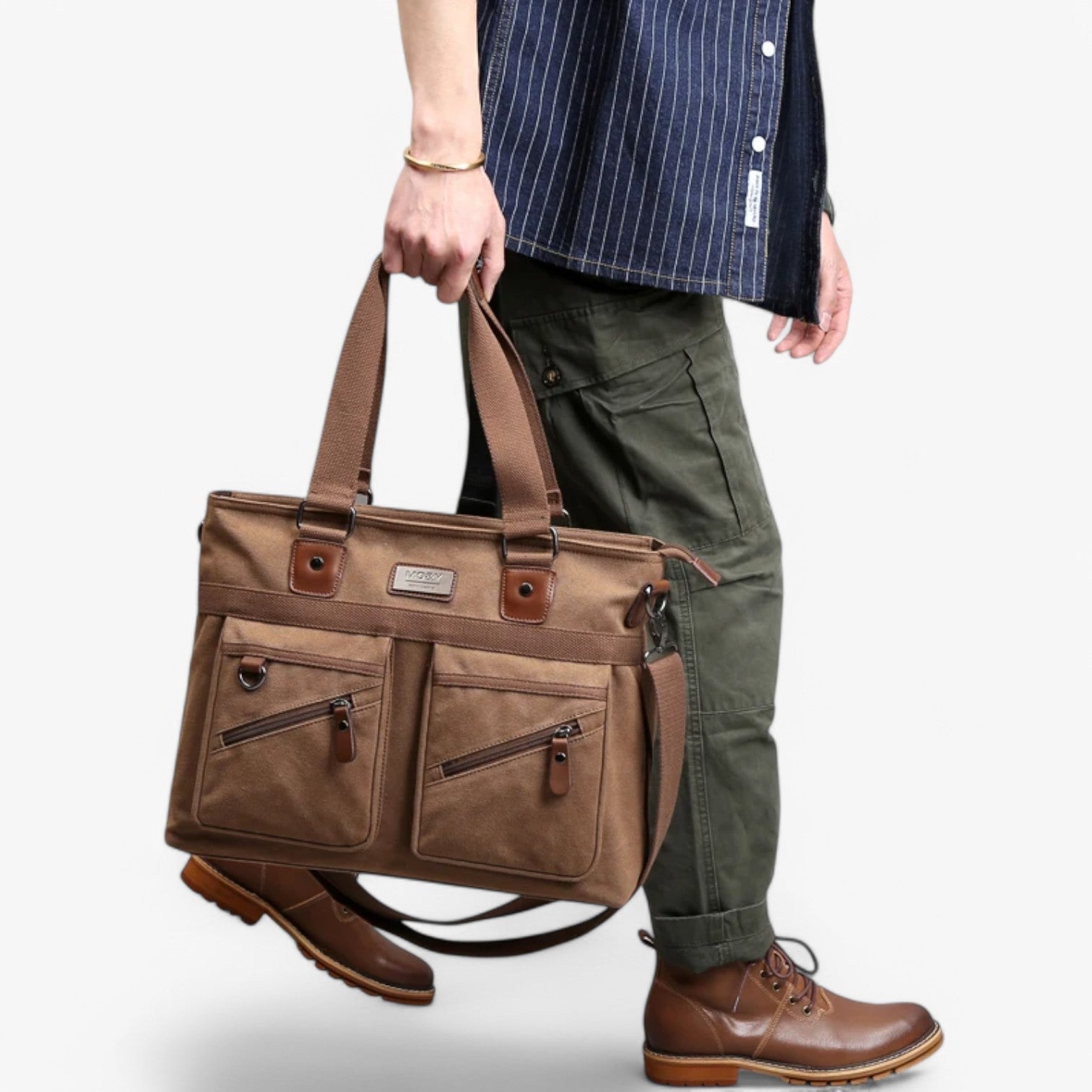Brendan | Elegante e funzionale – Borsa a spalla in tela vintage - - Bags handbags mens bag - Concept Palermo