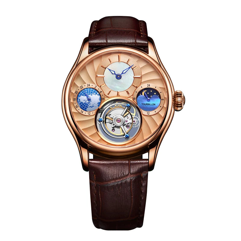 Helio | Orologio Meccanico di Lusso Tourbillon - Rosa - - Concept Palermo