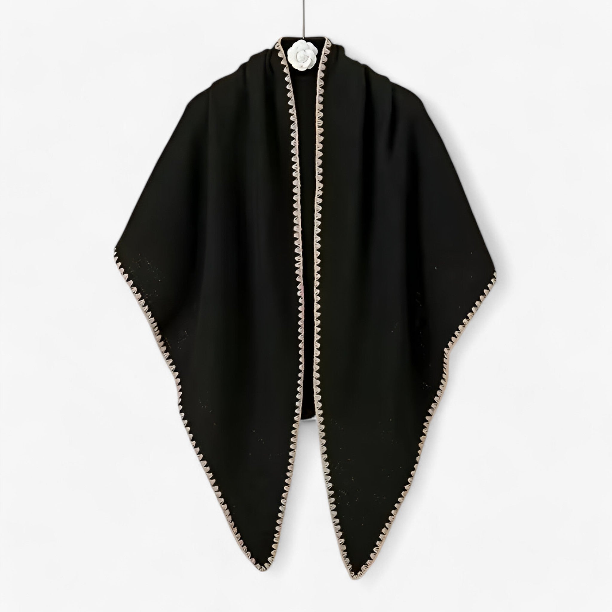 Evelina | Sciarpa Pashmina Triangolare Effen – Calore Elegante per Ogni Occasione - Nero - - Concept Palermo