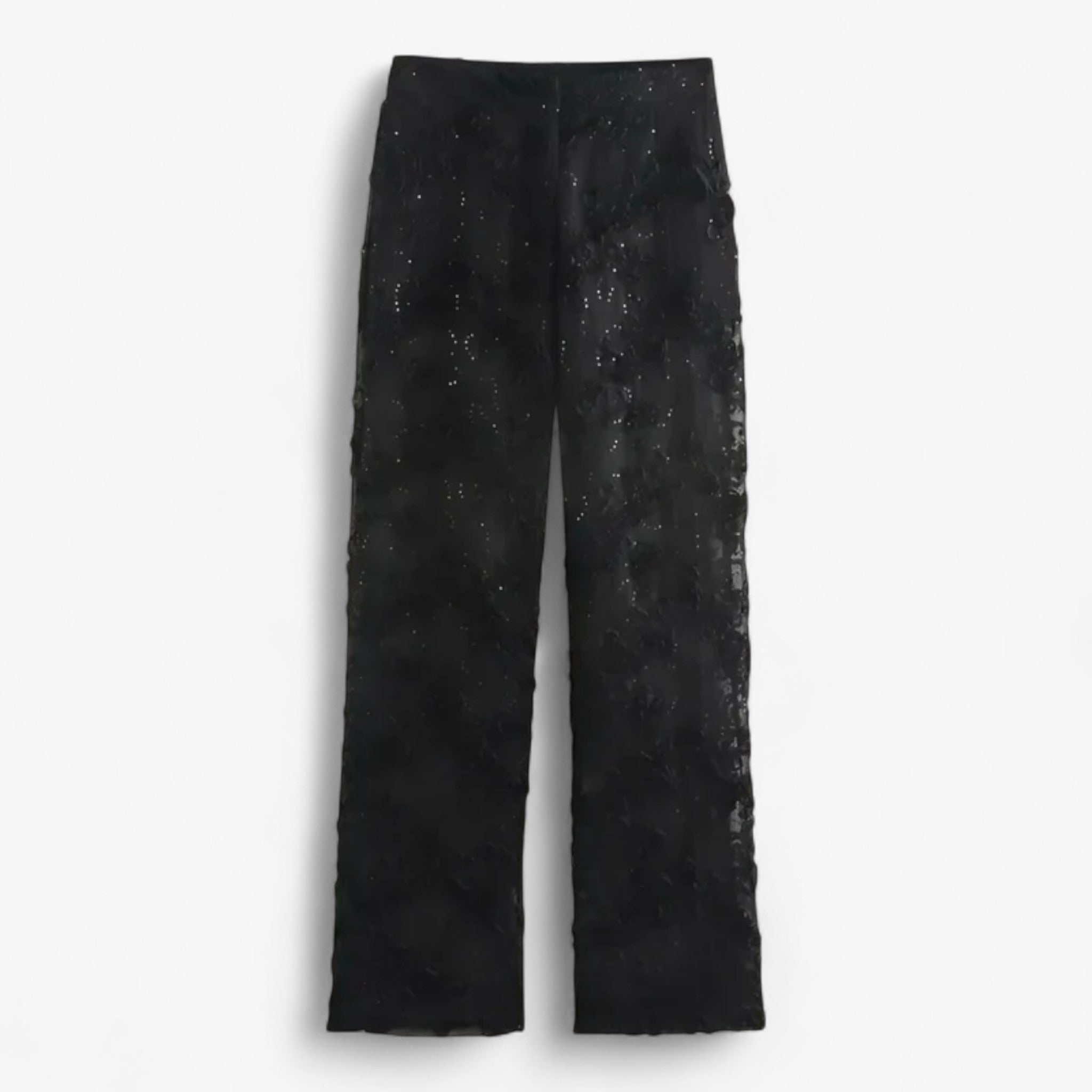 Aurora | Giacca da cerimonia ricamata con perle e pantaloni a vita alta - pantaloni neri - pants suits suits and pants women pants - Concept Palermo
