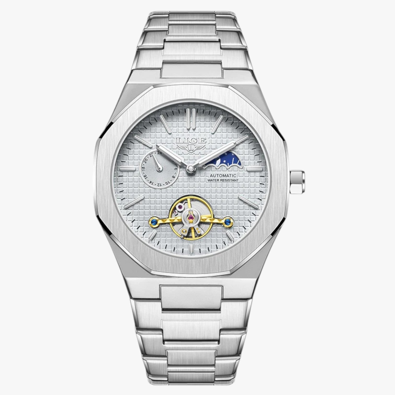 Lennox | Orologio meccanico di lusso impermeabile - Bianco argento - watch watch for men WATCHES FOR MEN - Concept Palermo