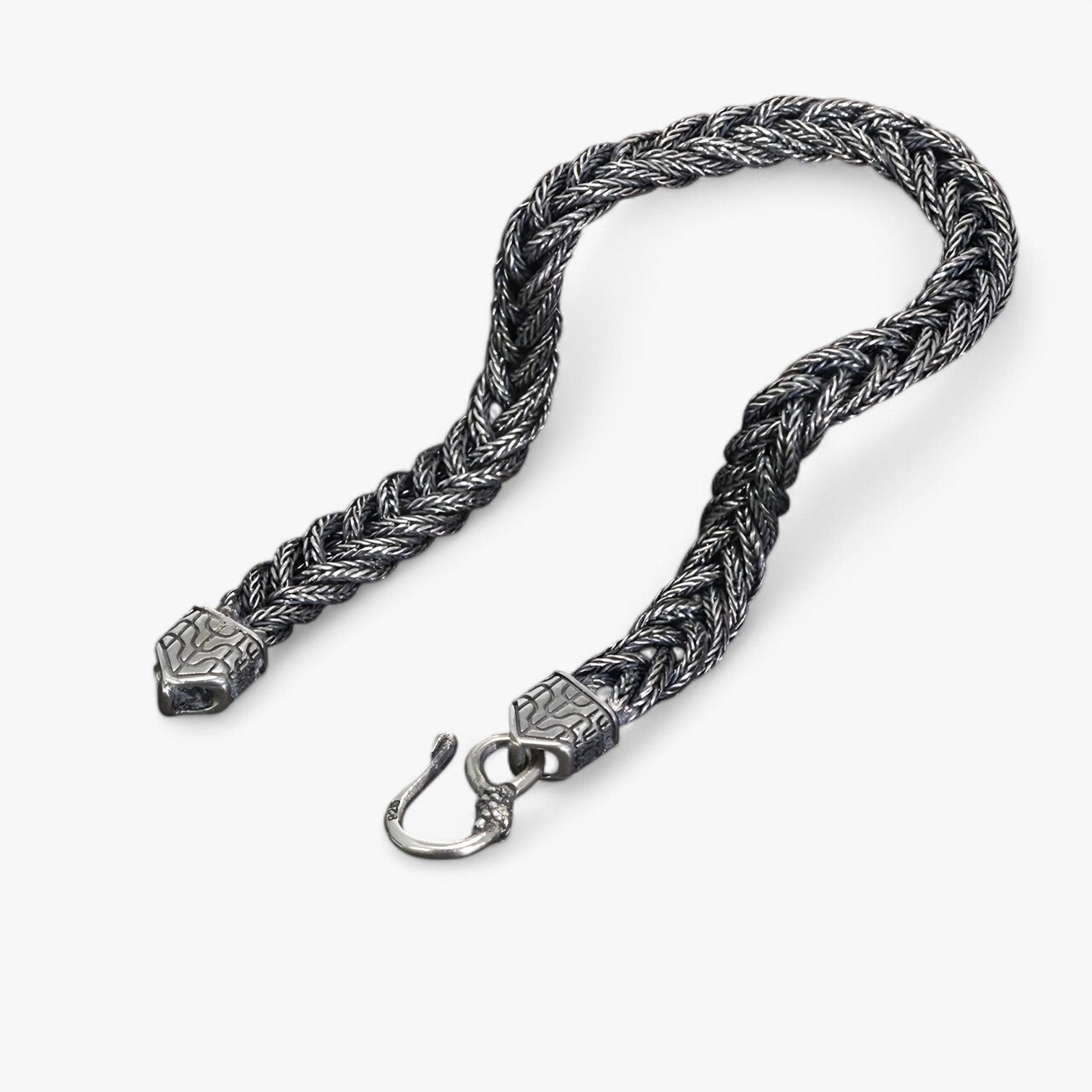 Konsta | Bracciale in Argento Vintage – Eleganza Robusta e Intrecciata a Mano - - BRACELET mens accessory mens bracelet - Concept Palermo