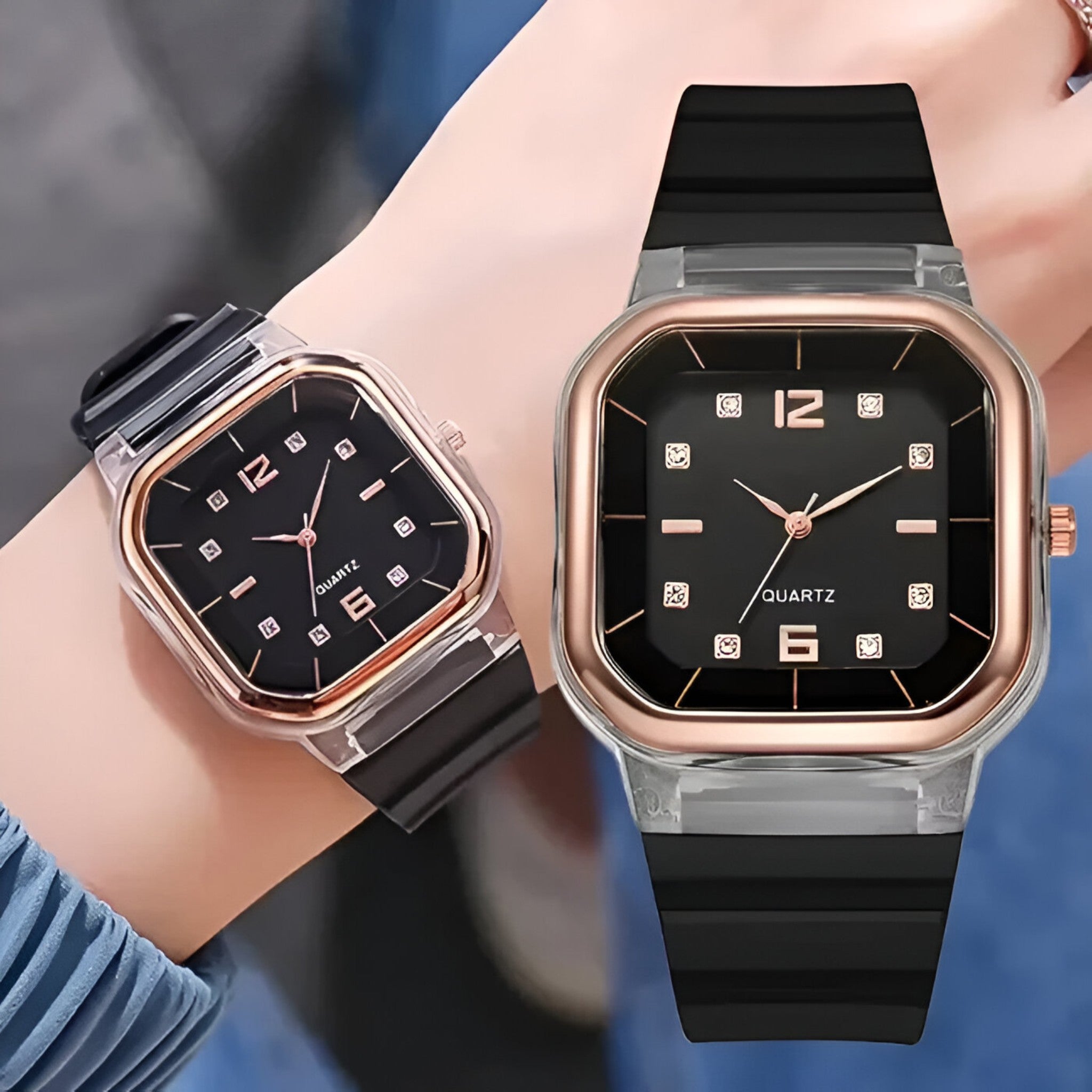 Janessa | Orologio da donna in silicone con quadrante grande e dettagli strass - - female watch watch for women - Concept Palermo