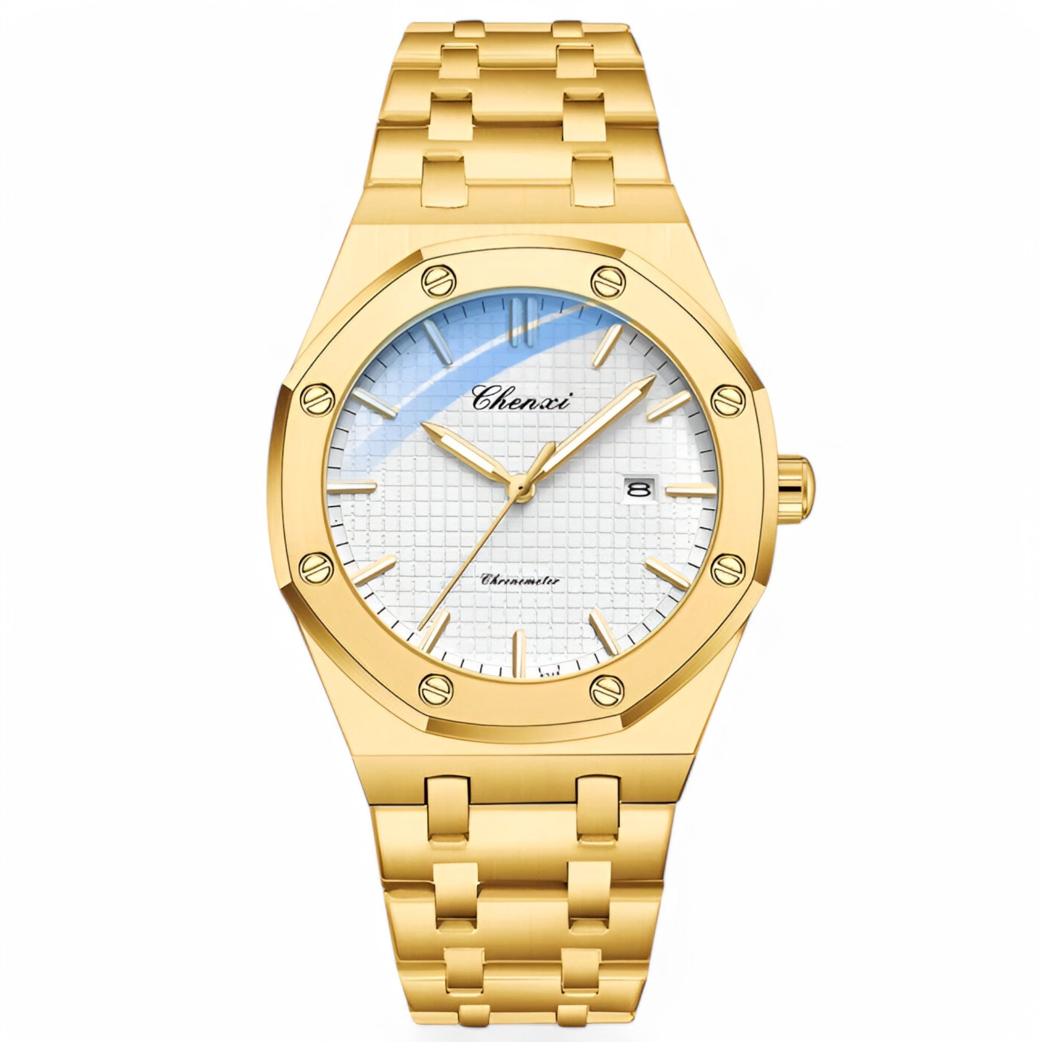 Caleb | Elegante Orologio al Quarzo Dorato - Oro bianco - - Concept Palermo
