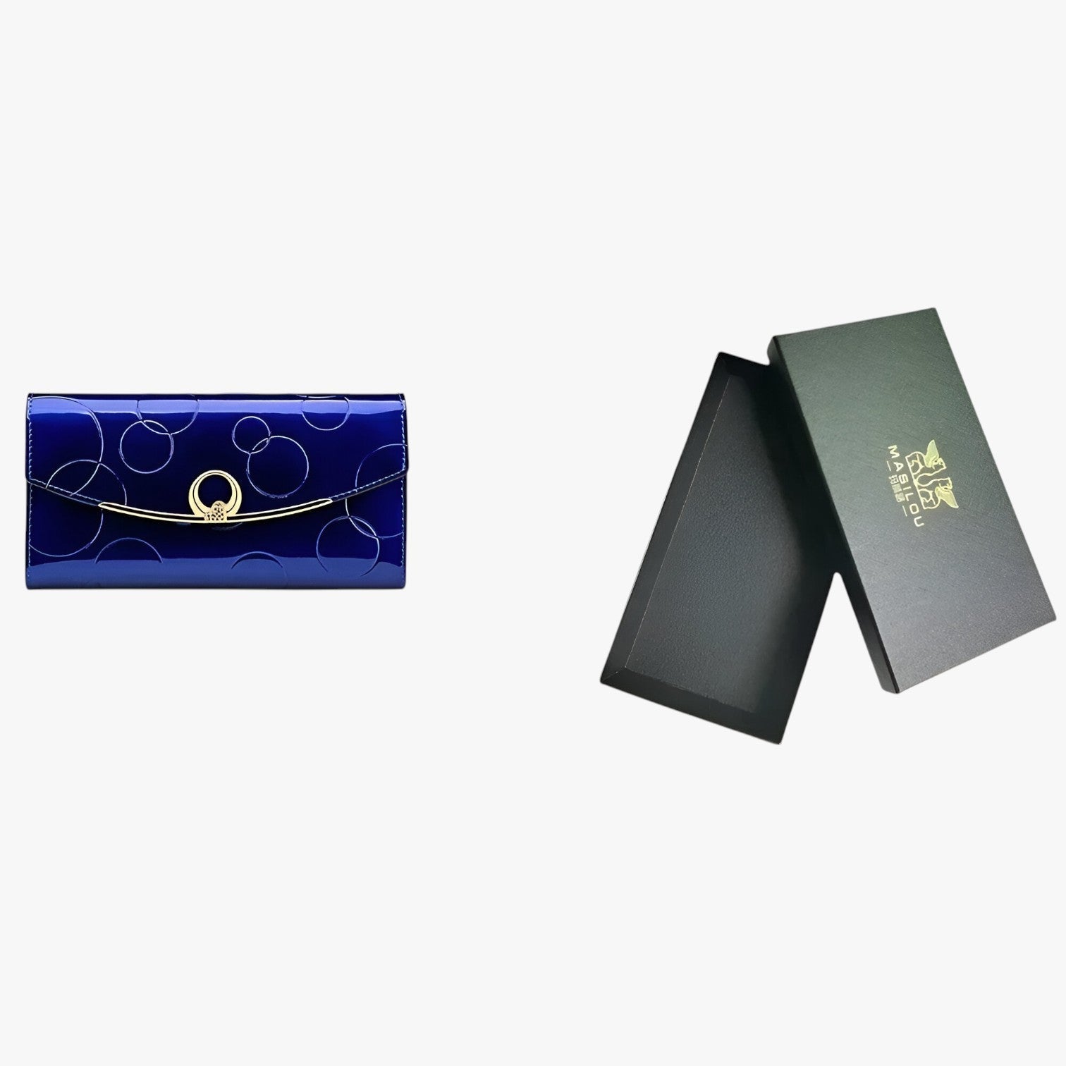 Shiela | Portafoglio da donna di lusso - Elegante, spazioso e pratico - blu con scatola - wallet womens wallet - Concept Palermo