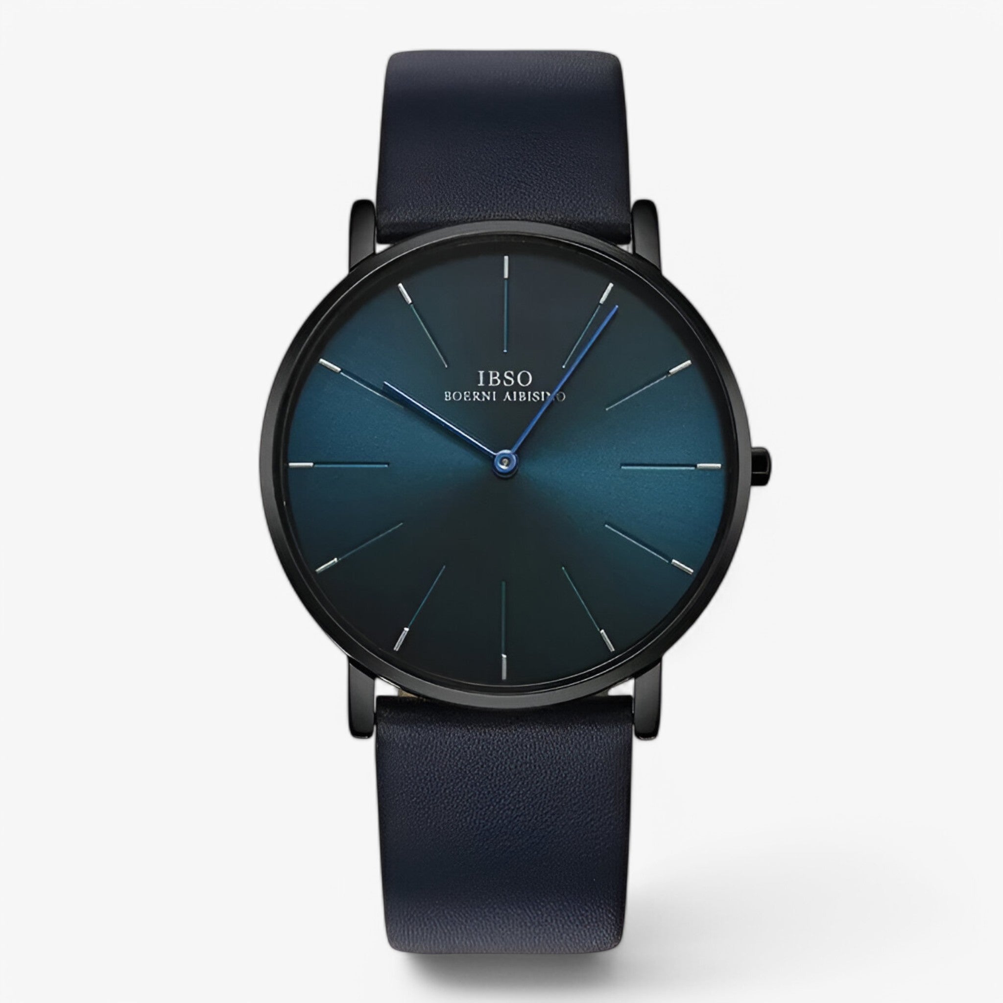 Oberon | Orologio da uomo di lusso in pelle marrone ultrasottile - Blu - watch for men - Concept Palermo